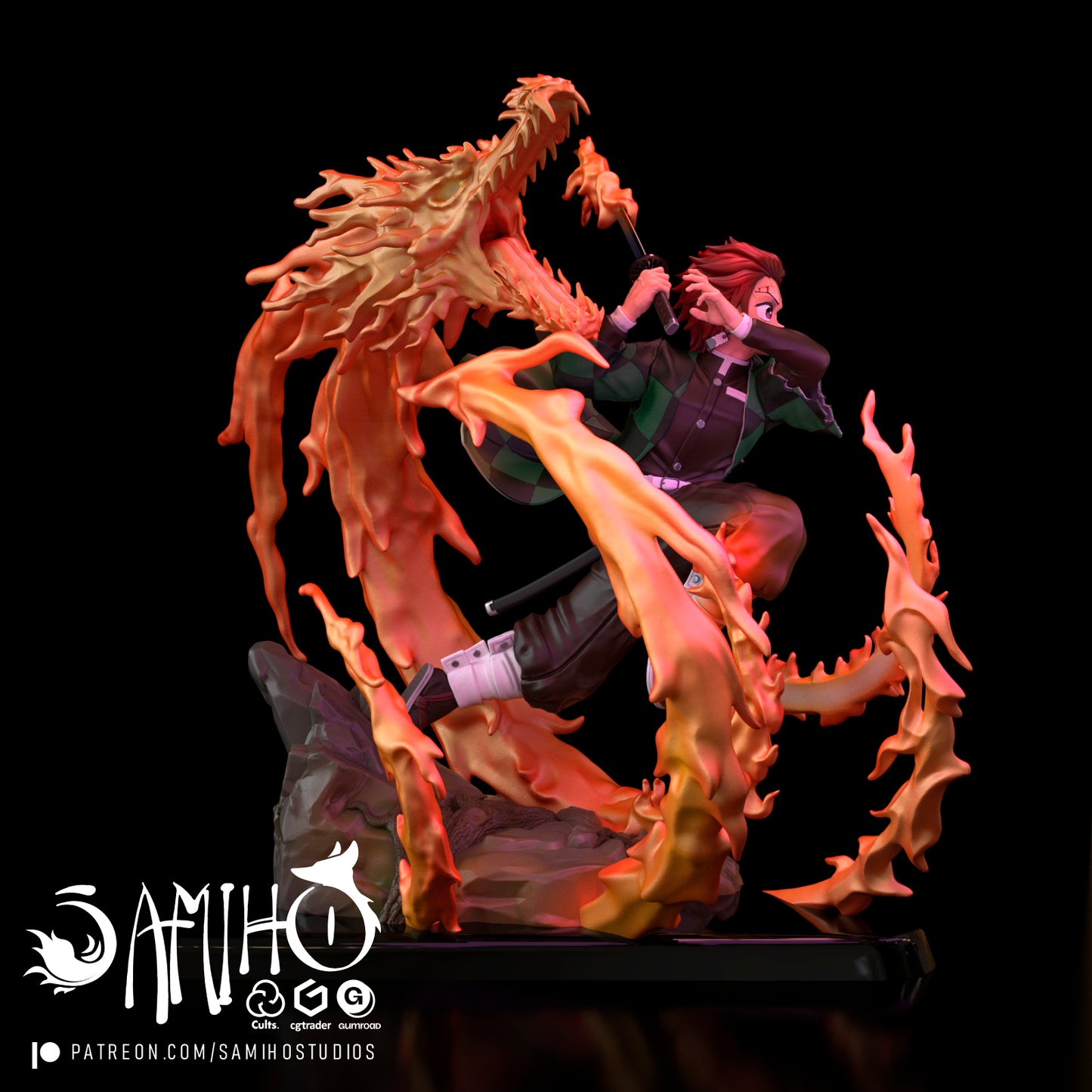 Tanjiro - Unassembled and Unpainted Garage Kit - Model Designed by Samiho Studios