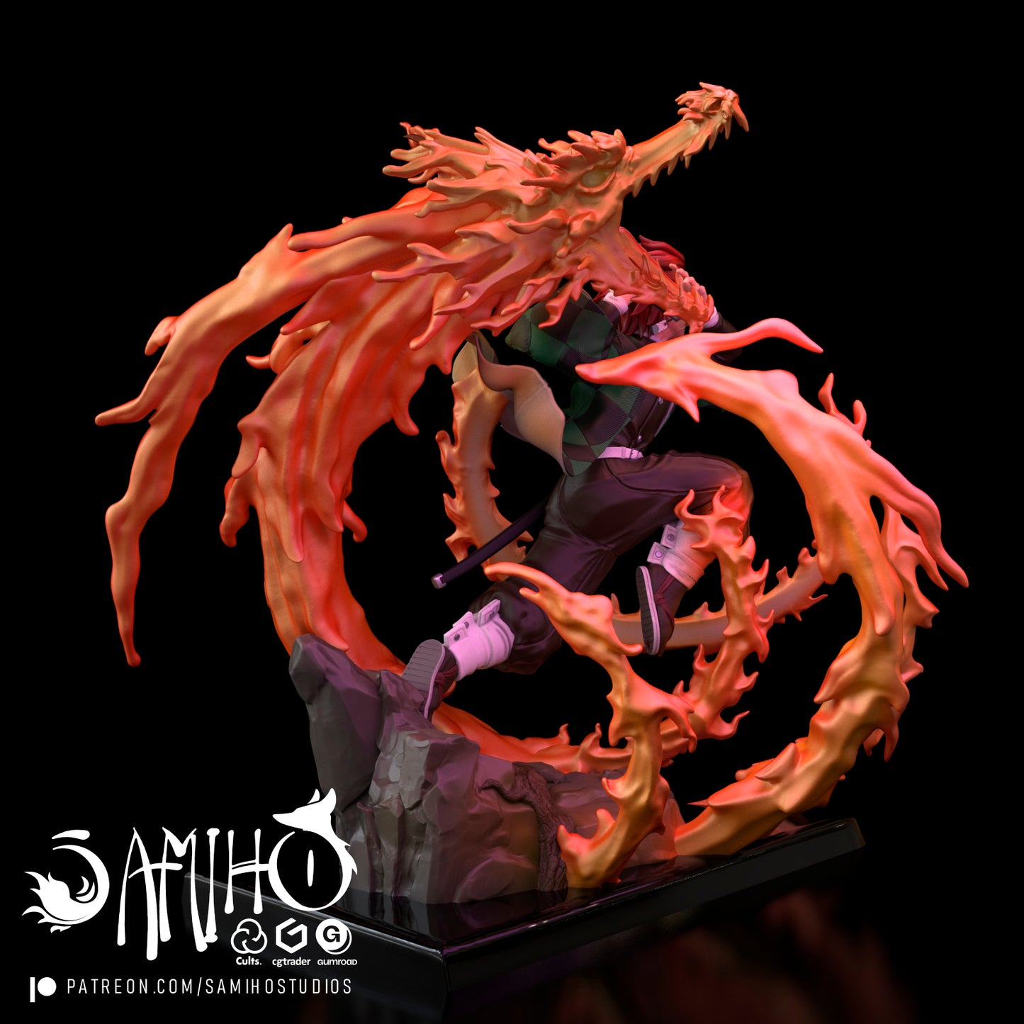 Tanjiro - Unassembled and Unpainted Garage Kit - Model Designed by Samiho Studios
