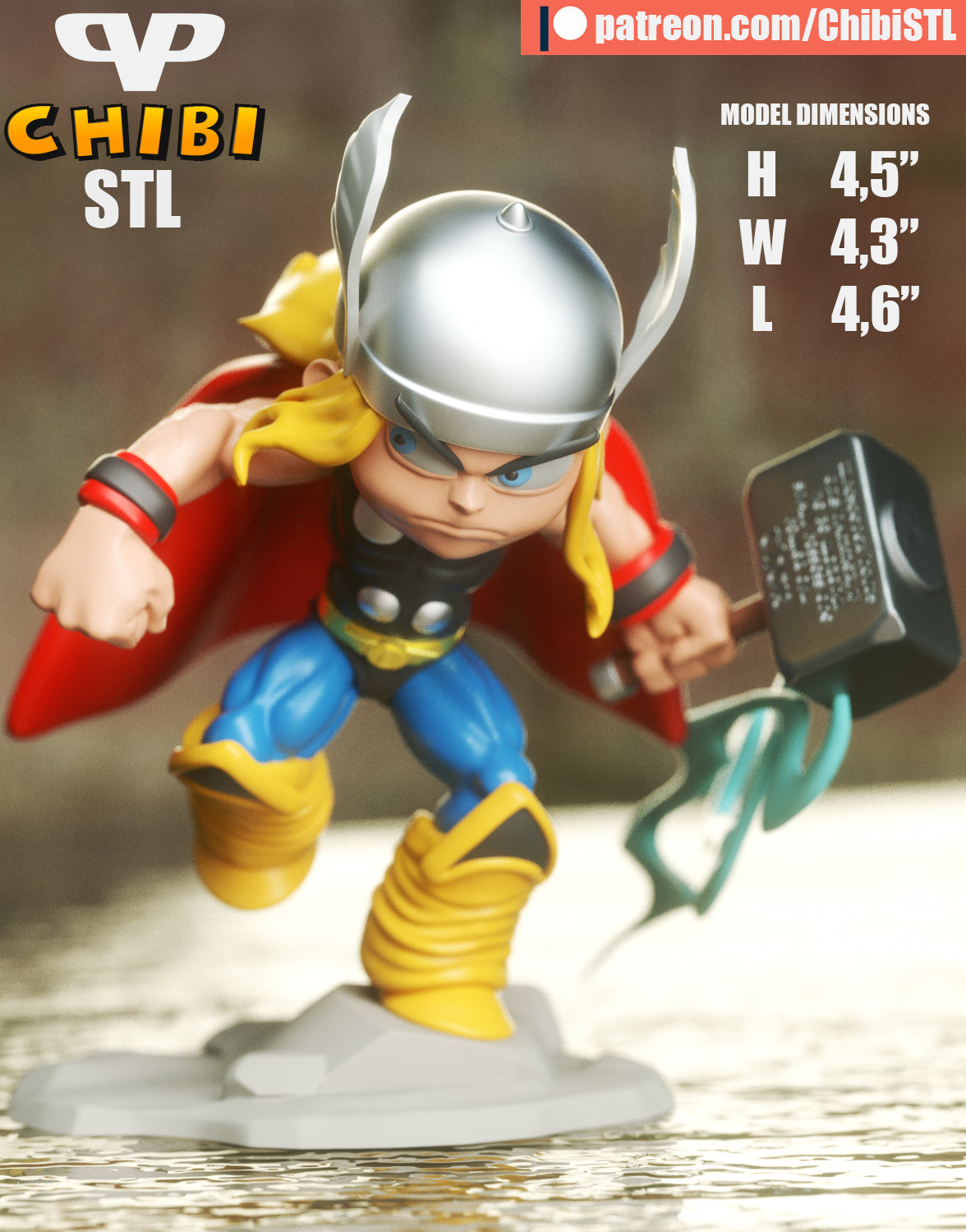 Thor - Unassembled and Unpainted Garage Kit - Model Designed by ChibiSTL