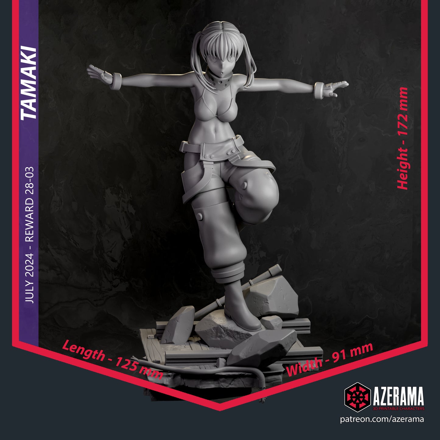 Tamaki - Unassembled and Unpainted Garage Kit - Model Designed by Azerama
