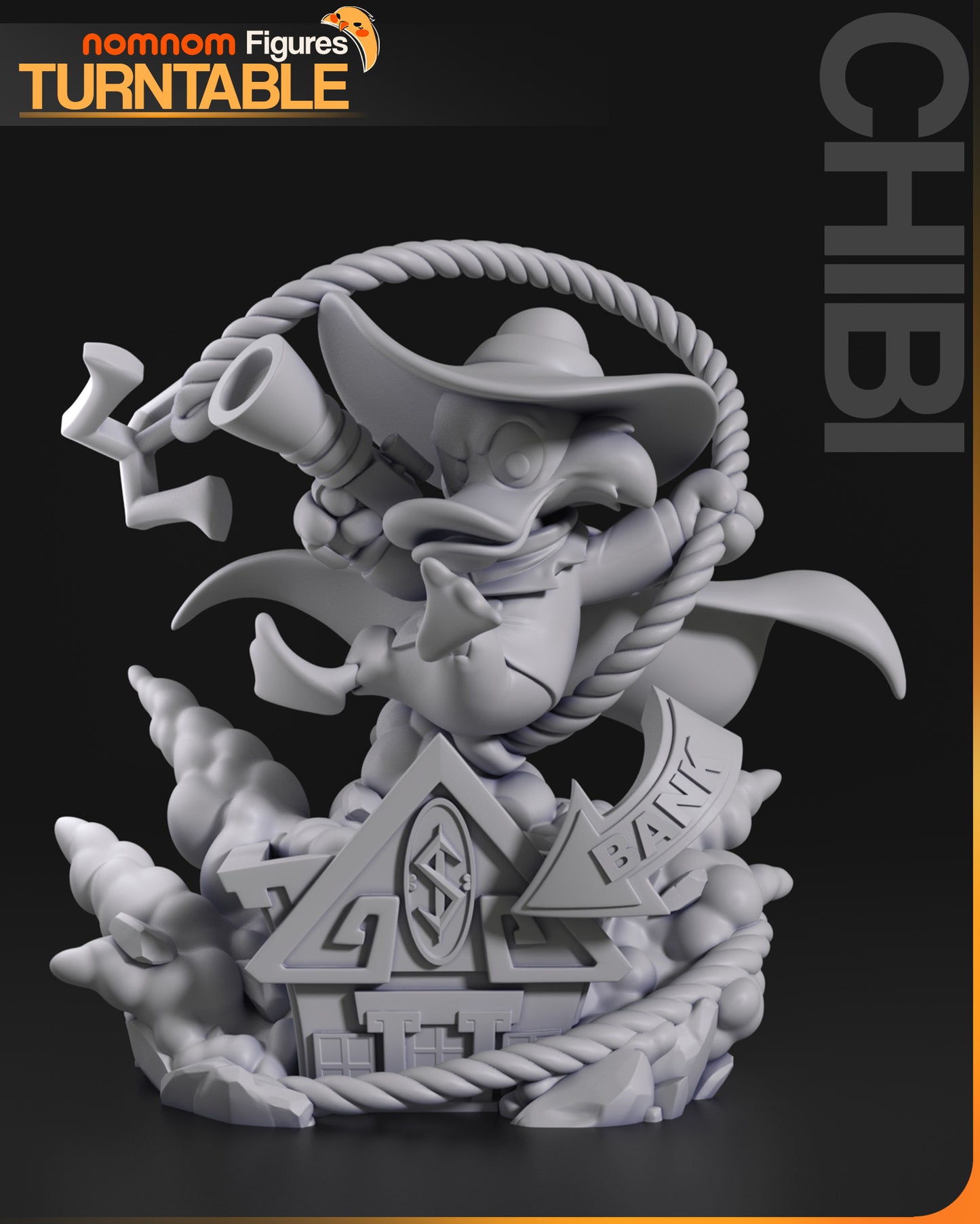 Chibi Darkwing Duck - Unassembled and Unpainted Garage Kit - Model Designed by NomNom Figures