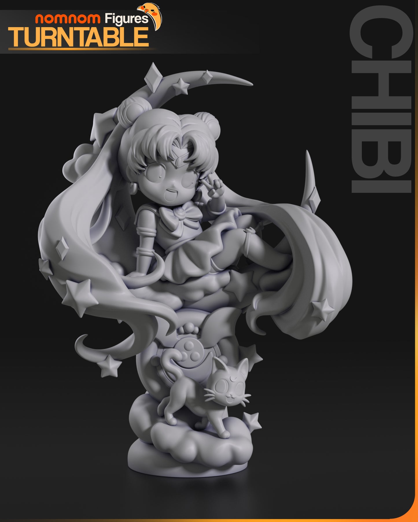 Chibi Sailor Moon - Unasembled and Unpainted Garage Kit - Model Designed by NomNom Figures