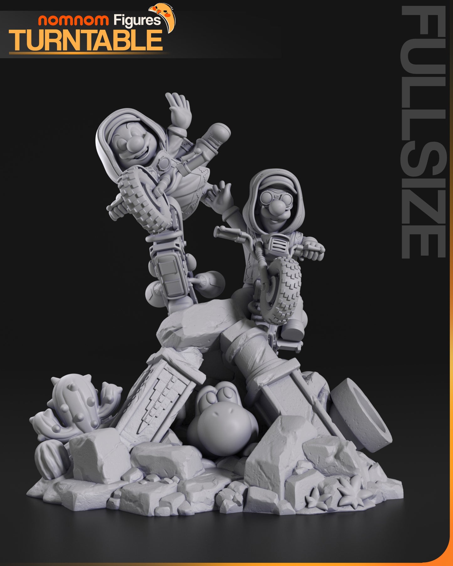 Mario/Luigi/Yoshi - Unassembled and Unpainted Garage Kit - Model Designed by NomNom Figures