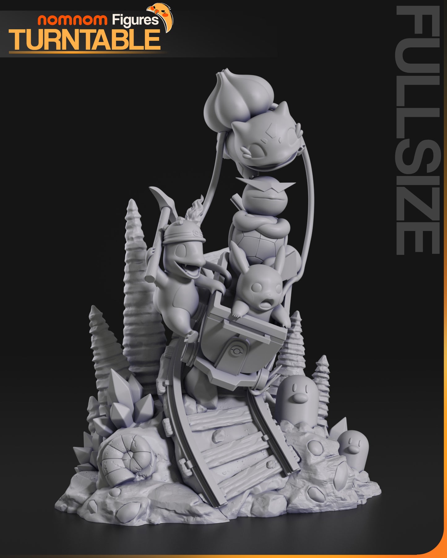 Pikachu x Charmander x Squirtle x Bulbasaur x Diglet Diorama - Unassmse