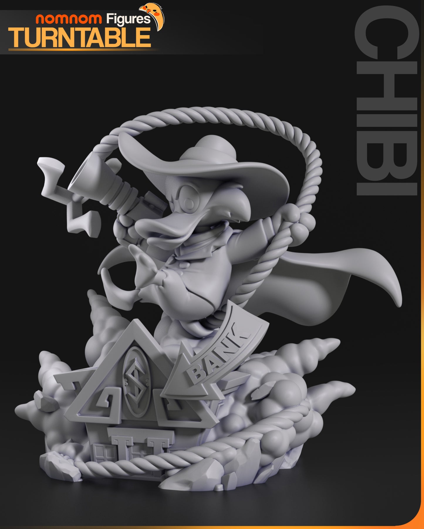 Chibi Darkwing Duck - Unassembled and Unpainted Garage Kit - Model Designed by NomNom Figures
