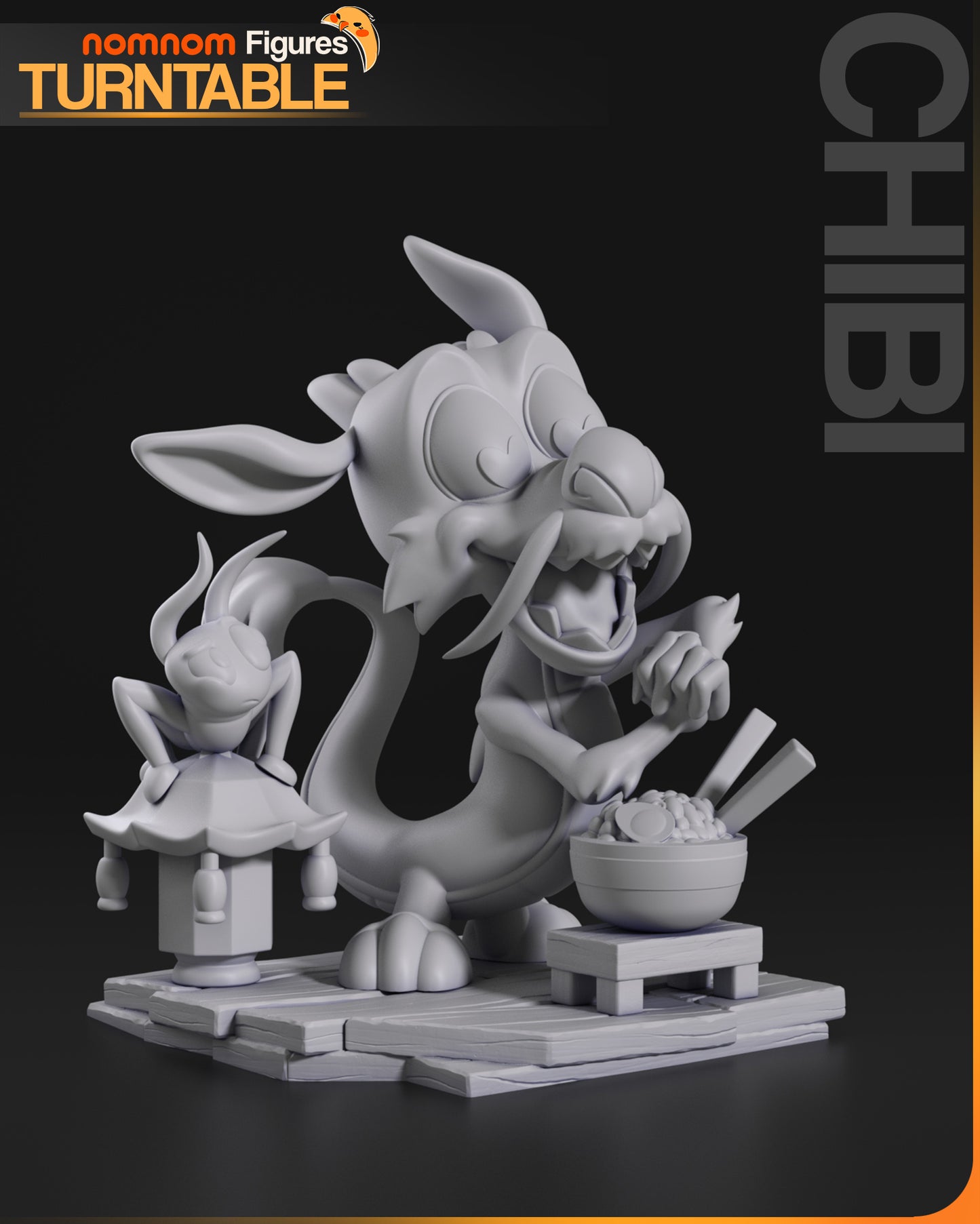Chibi Mushu - Unassembled and Unpainted Garage Kit - Model Designed by NomNom Figures