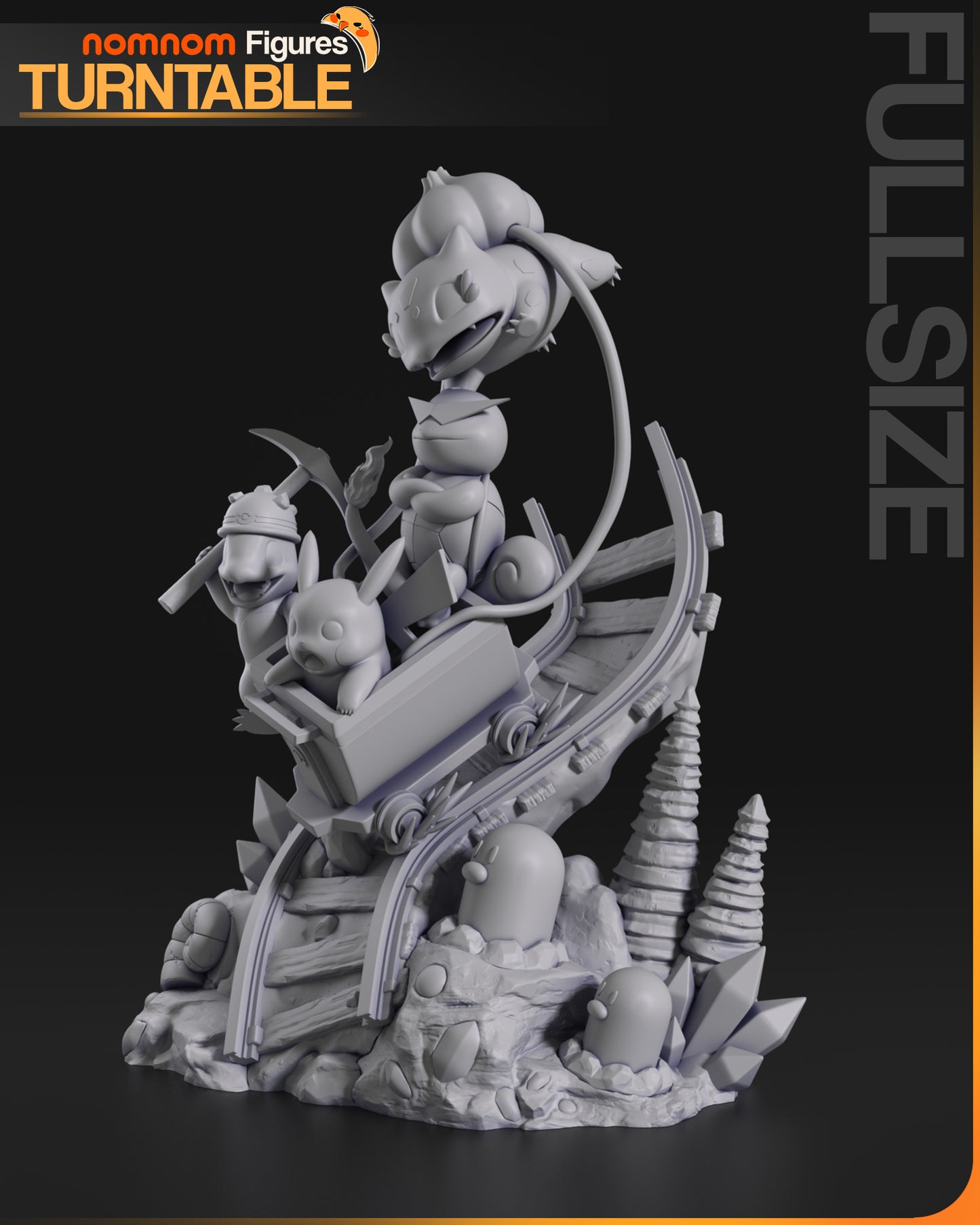 Pikachu x Charmander x Squirtle x Bulbasaur x Diglet Diorama - Unassmse