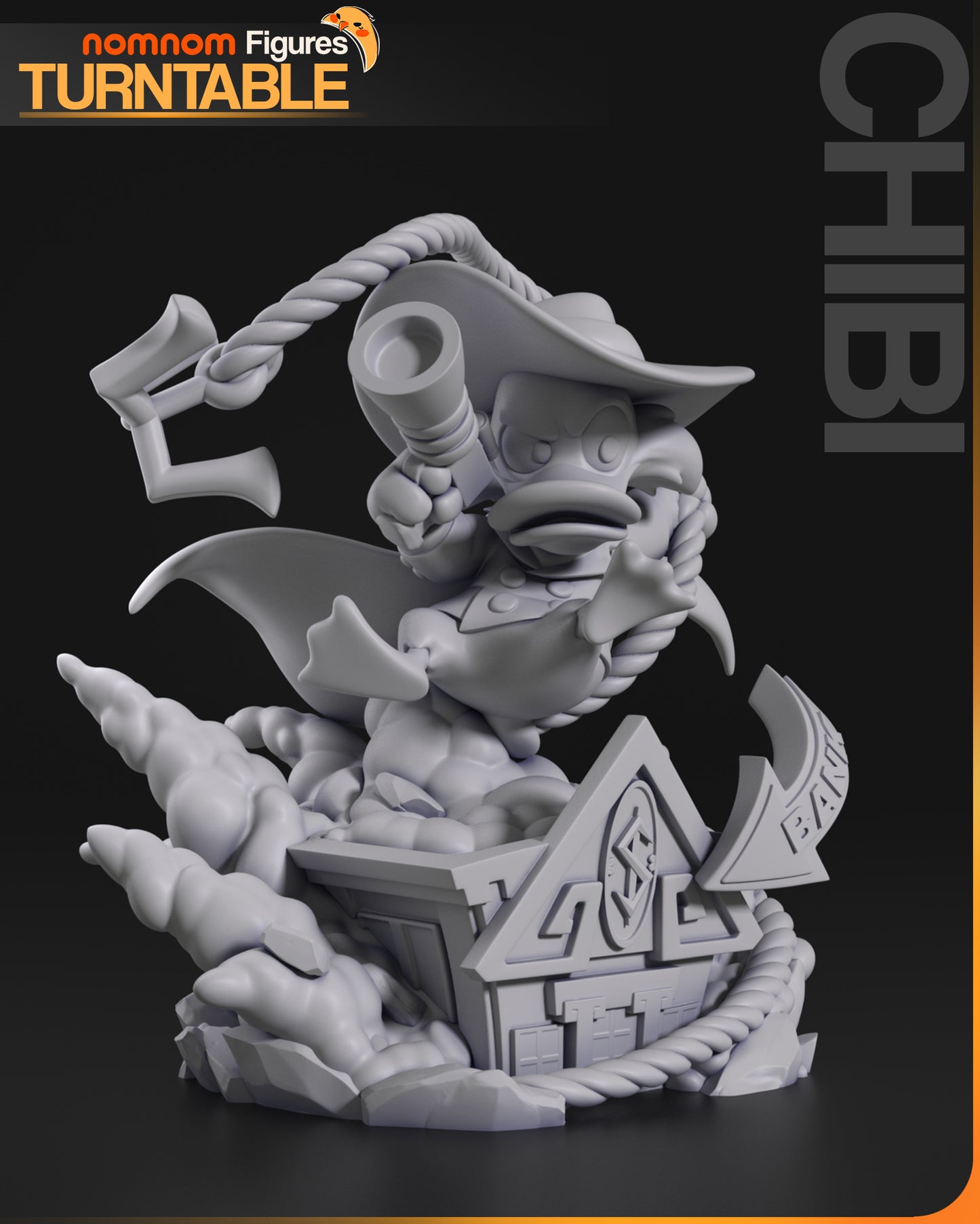 Chibi Darkwing Duck - Unassembled and Unpainted Garage Kit - Model Designed by NomNom Figures