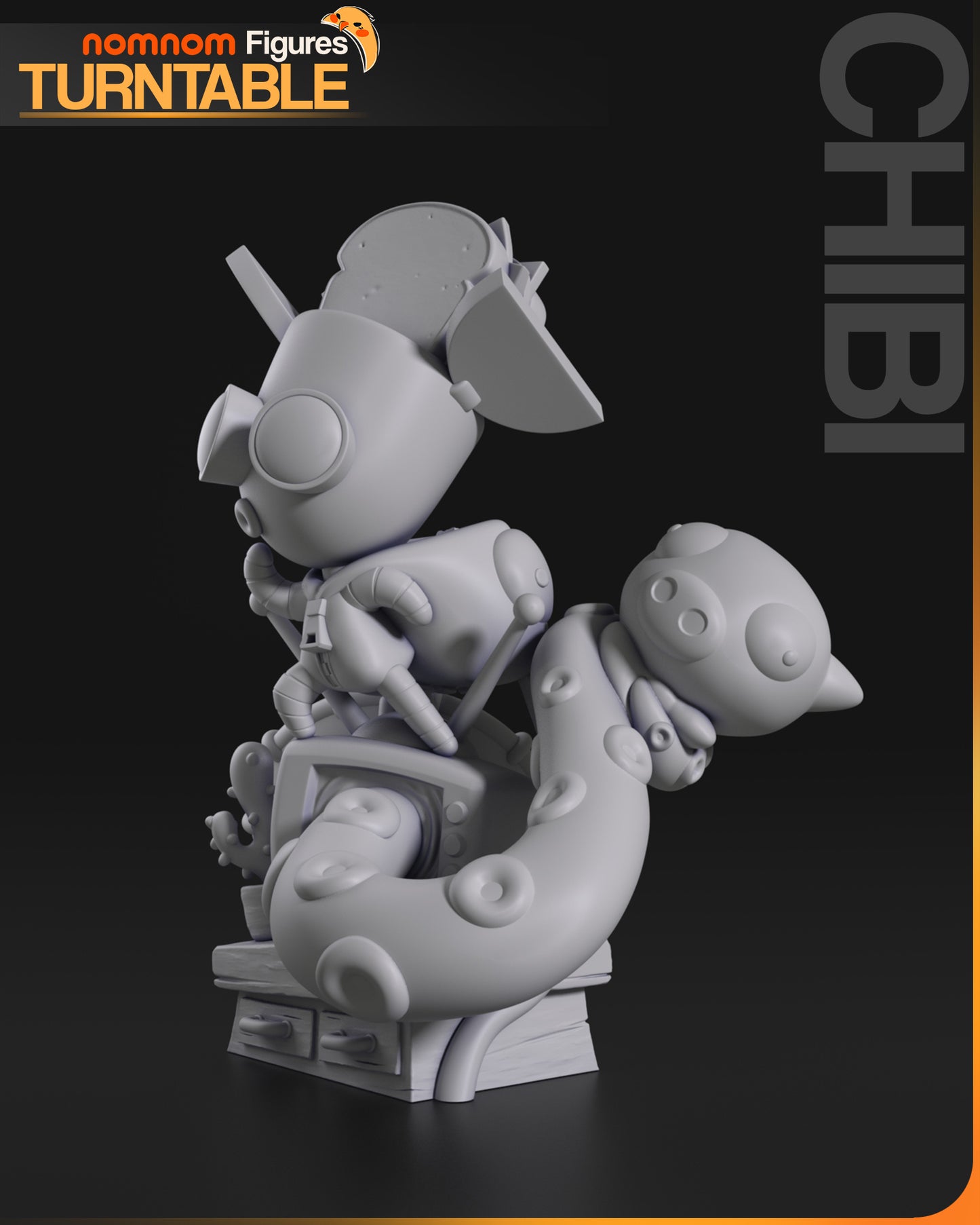 Chibi Invader Zim - Unassembled and Unpainted Garage Kit - Model Designed by NomNom Figures
