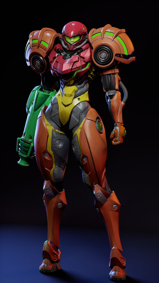 Samus (HEAD VARIANT INCLUDED) - Unassembled and Unpainted Garage Kit - Model Designed by Abe3d/Kugo