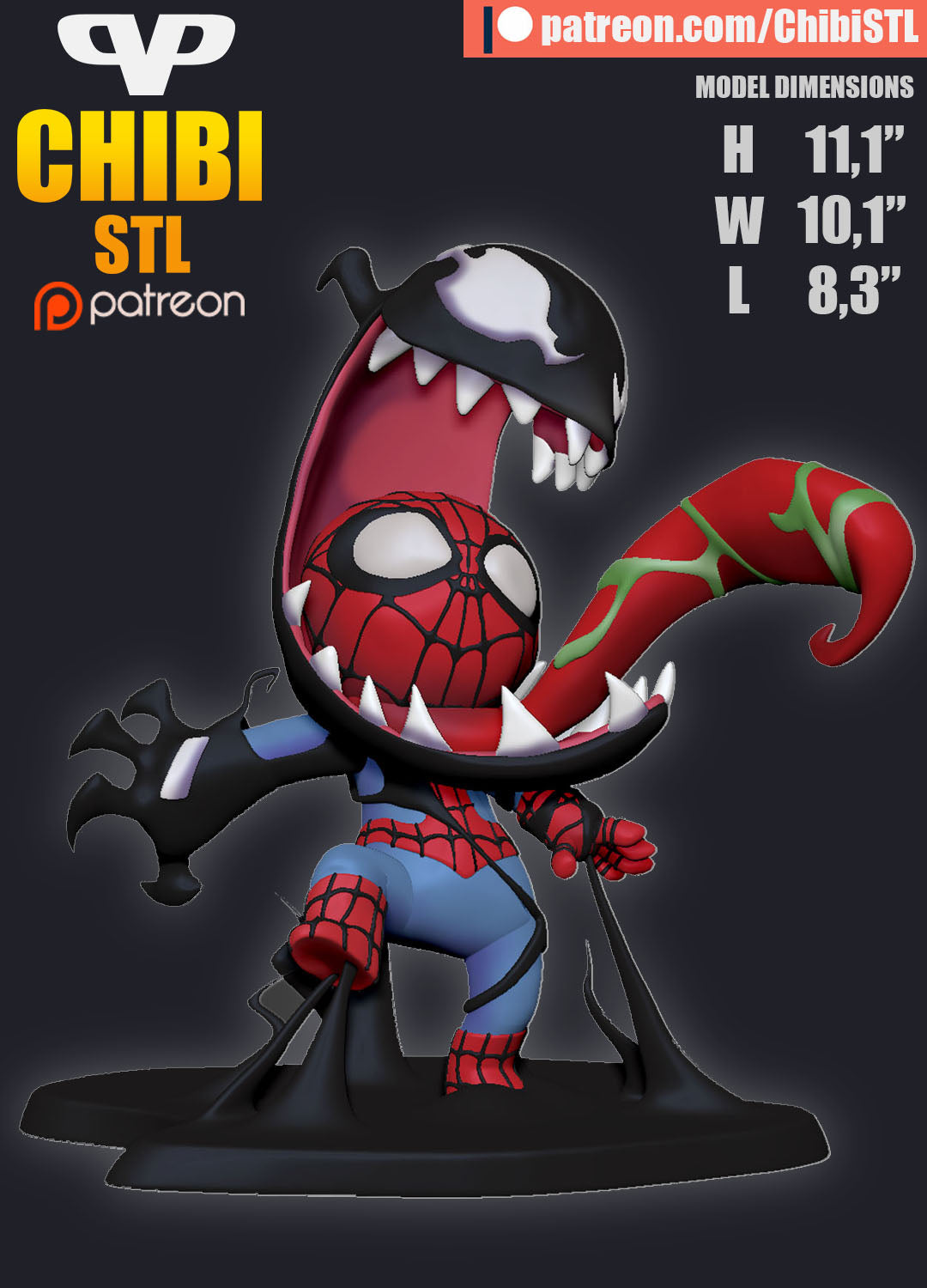 Venom Take Over!  - Unassembled and Unpainted Garage Kit - Model Designed by ChibiSTL