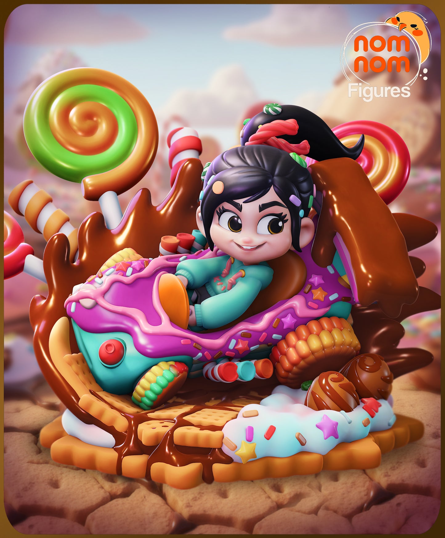 Chibi Vanellope - Unassembled and Unpainted Garage Kit - Model Designed by NomNom Figures