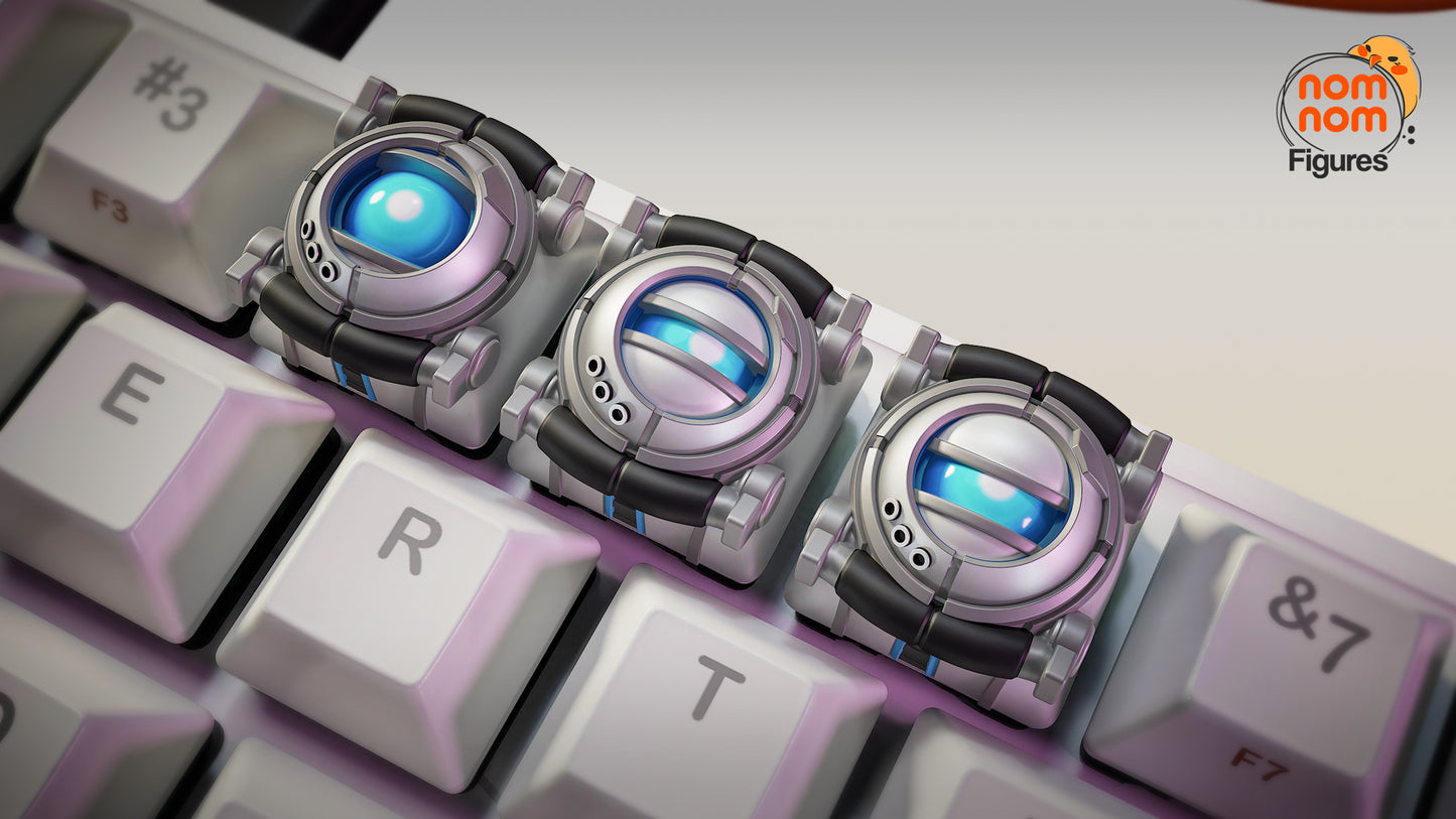 Wheatly KeyCaps - UNPAINTED - Model Designed by NomNom Figures