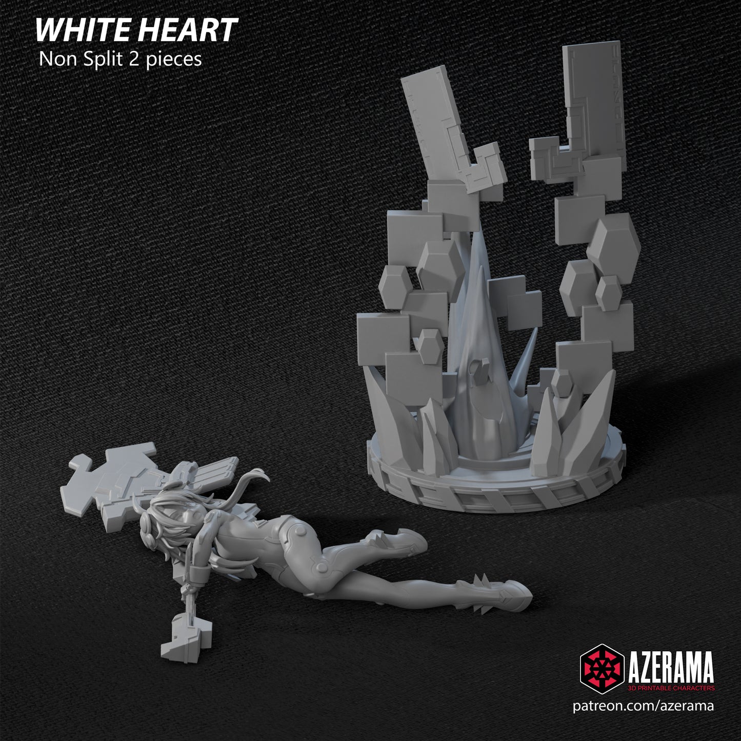 White Heart - Unassembled and Unpainted Garage Kit - Model Designed by Azerama