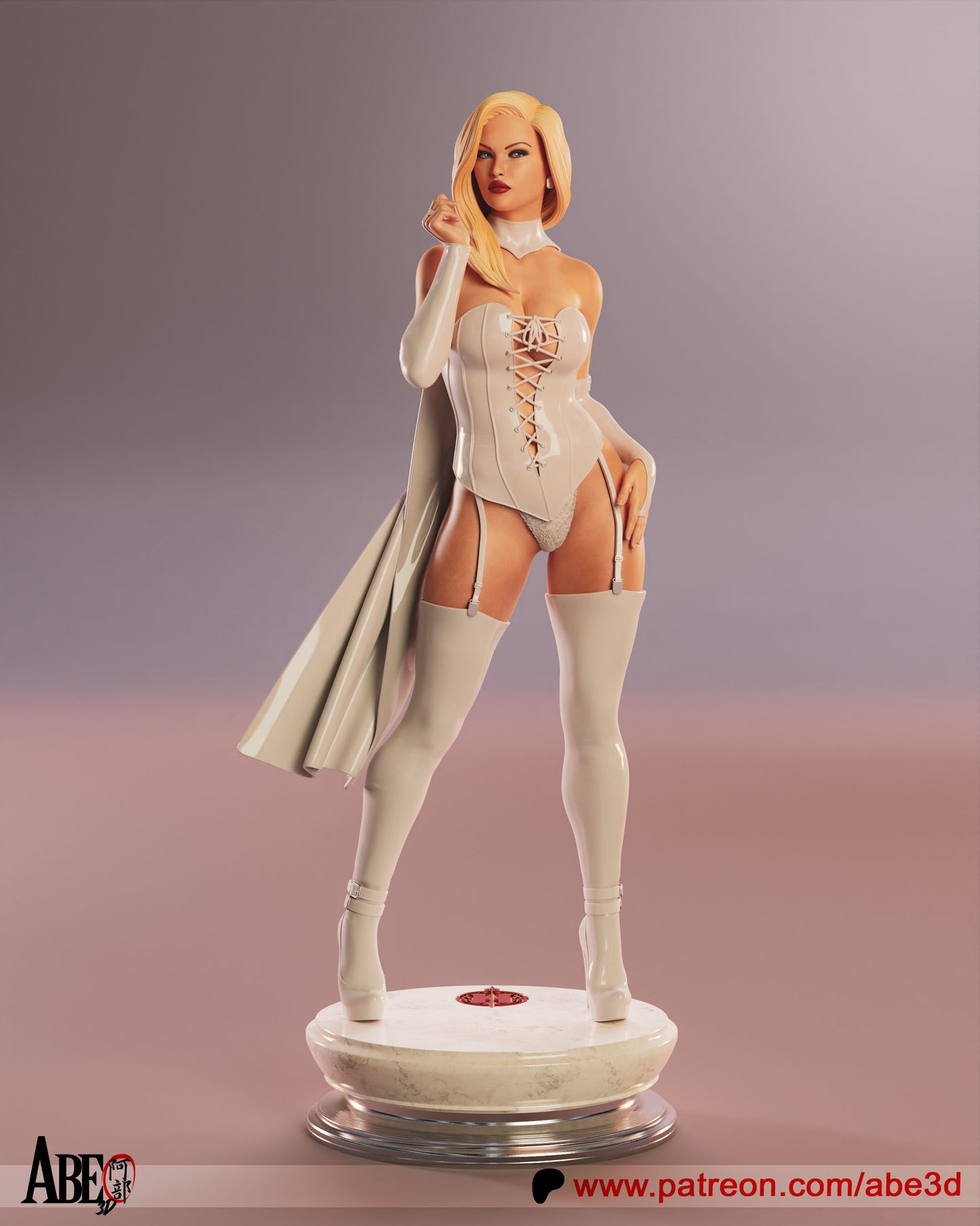 Emma Frost (White Queen) - (VARIANT PARTS INCLUDED) Unassembled and Unpainted Garage Kit - Model Designed by Abe3D