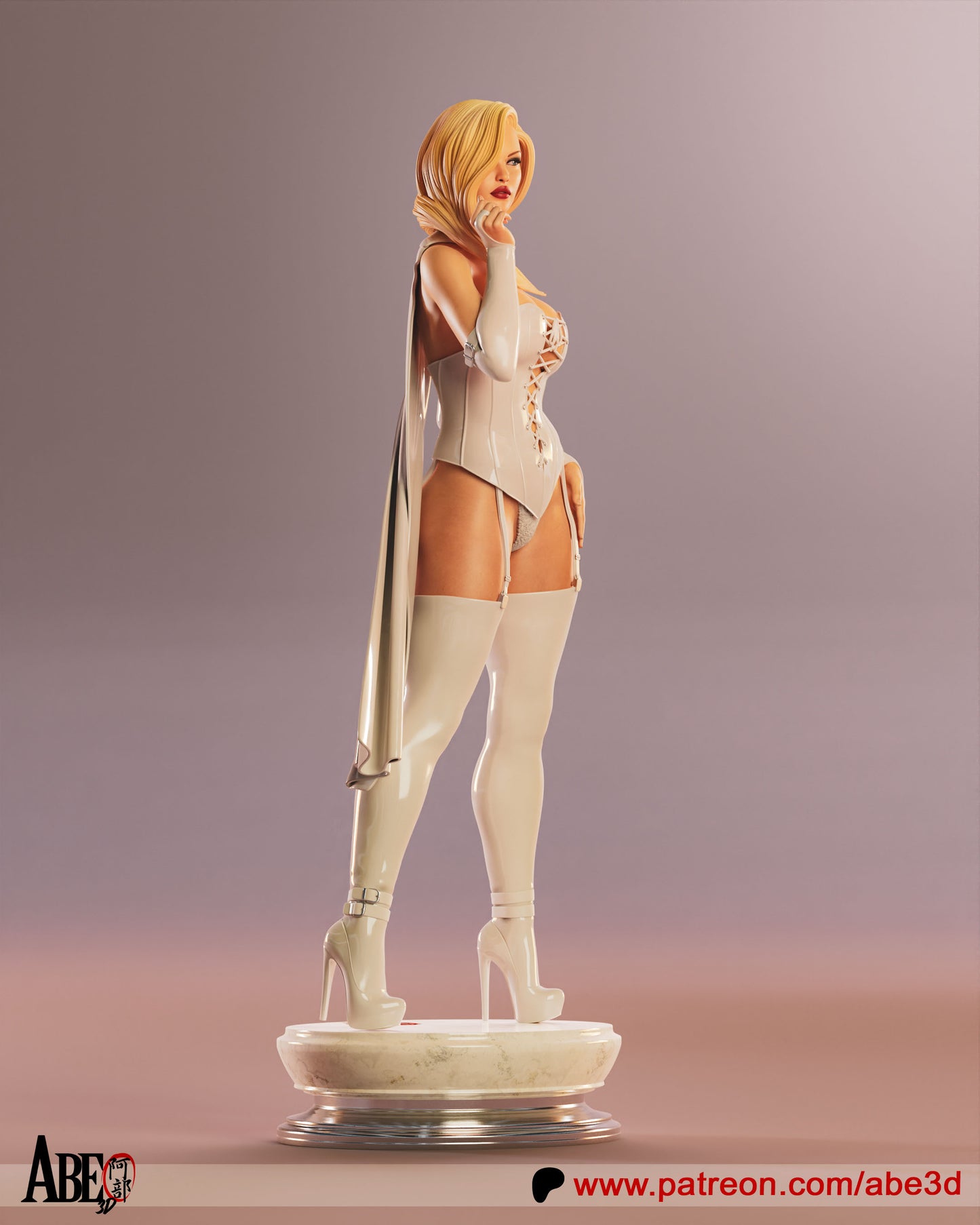 Emma Frost (White Queen) - (VARIANT PARTS INCLUDED) Unassembled and Unpainted Garage Kit - Model Designed by Abe3D