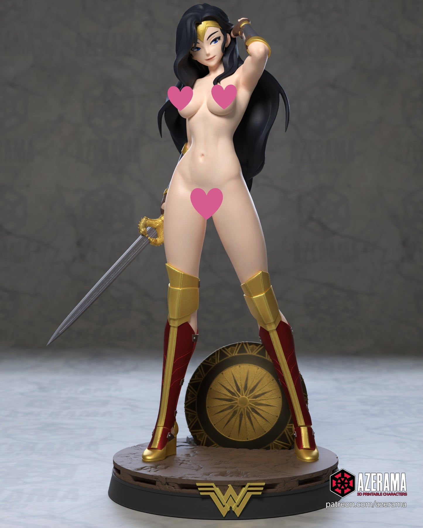Anime Wonder Woman NSFW - Unassembled and Unpainted Garage Kit - Model Designed by Azerama
