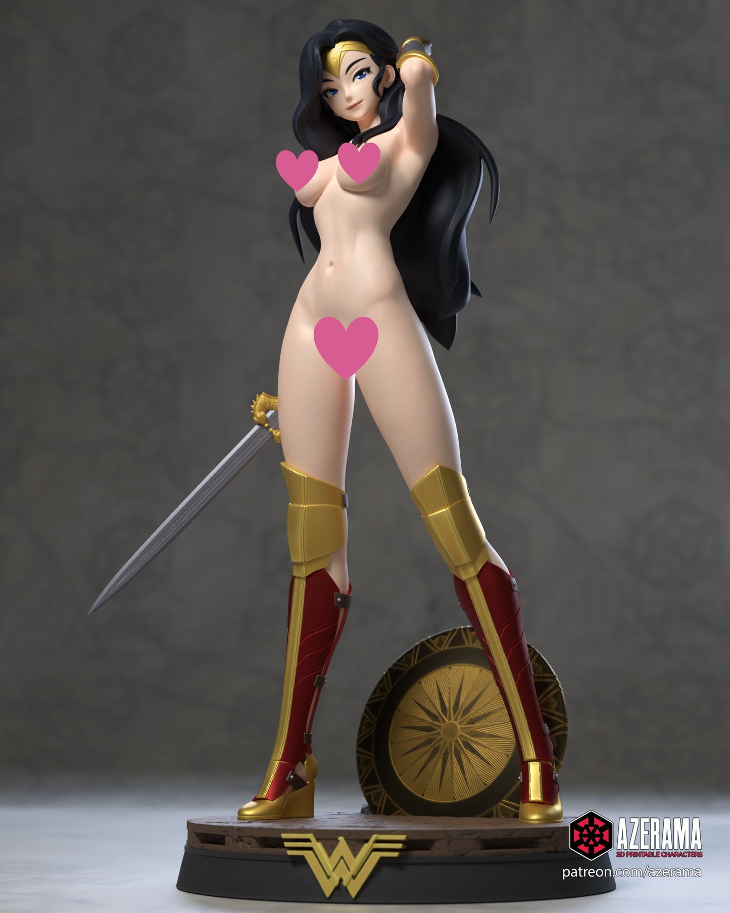 Anime Wonder Woman NSFW - Unassembled and Unpainted Garage Kit - Model Designed by Azerama