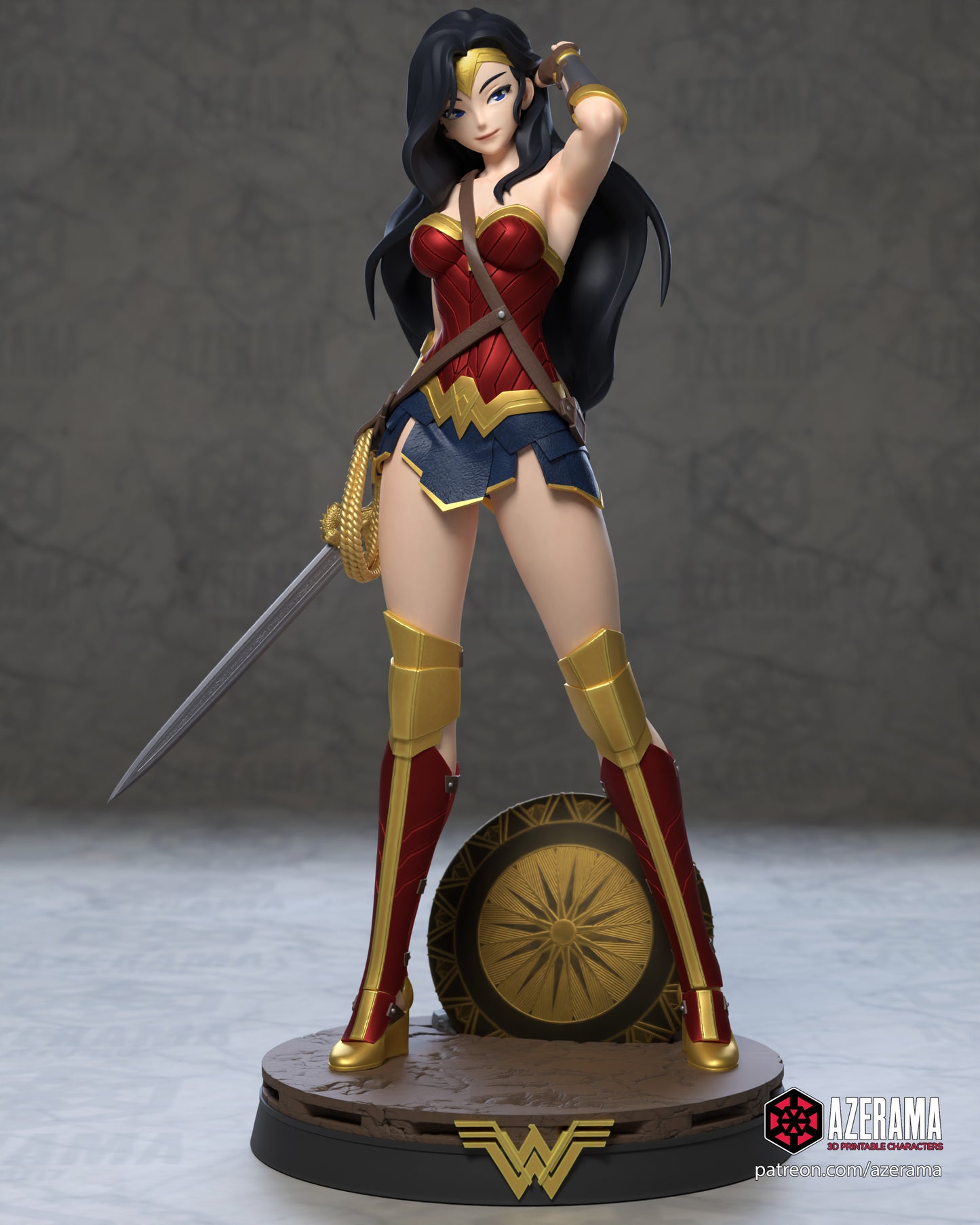 Anime Wonder Woman - Unassembled and Unpainted Garage Kit - Model Designed by Azerama