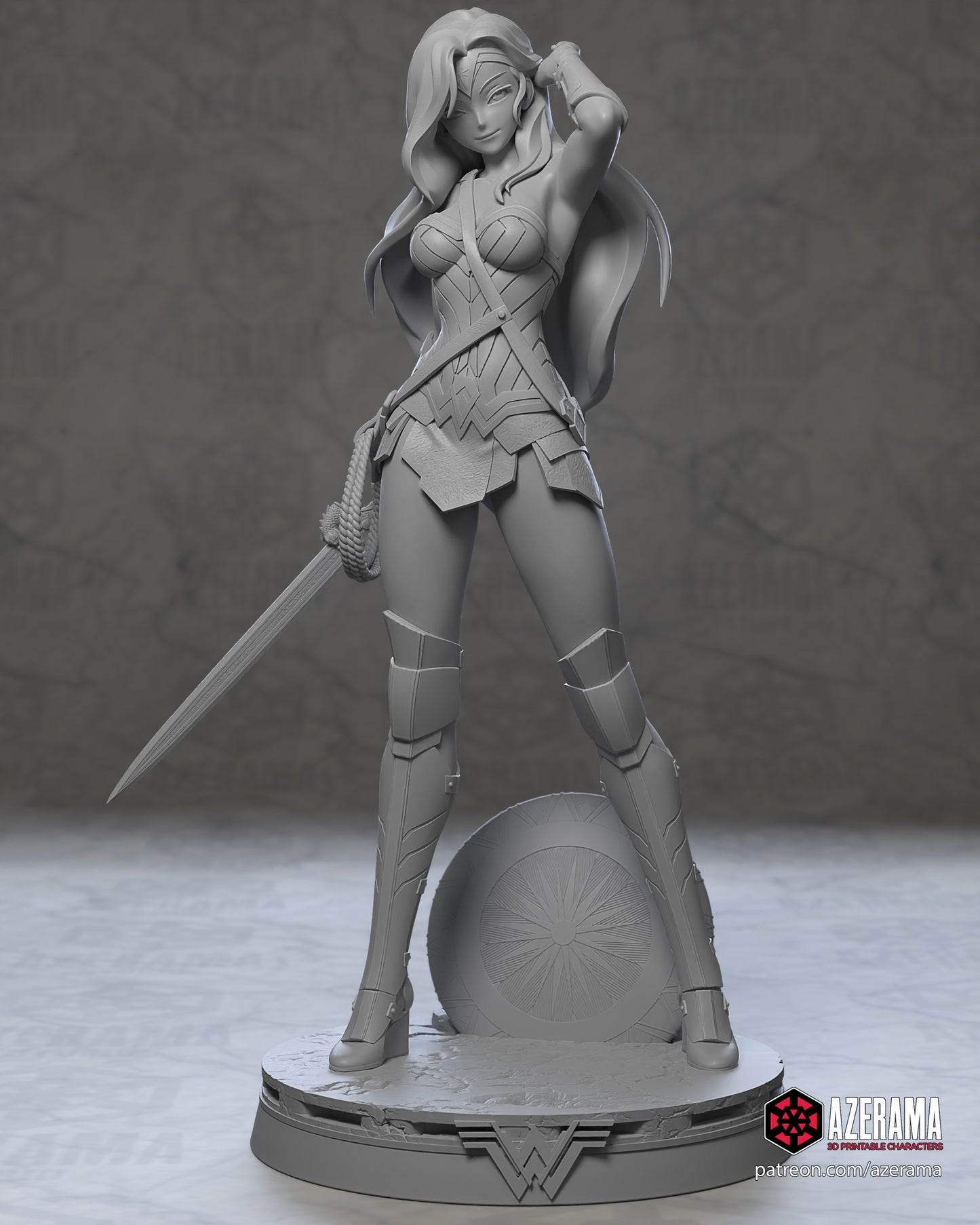 Anime Wonder Woman - Unassembled and Unpainted Garage Kit - Model Designed by Azerama