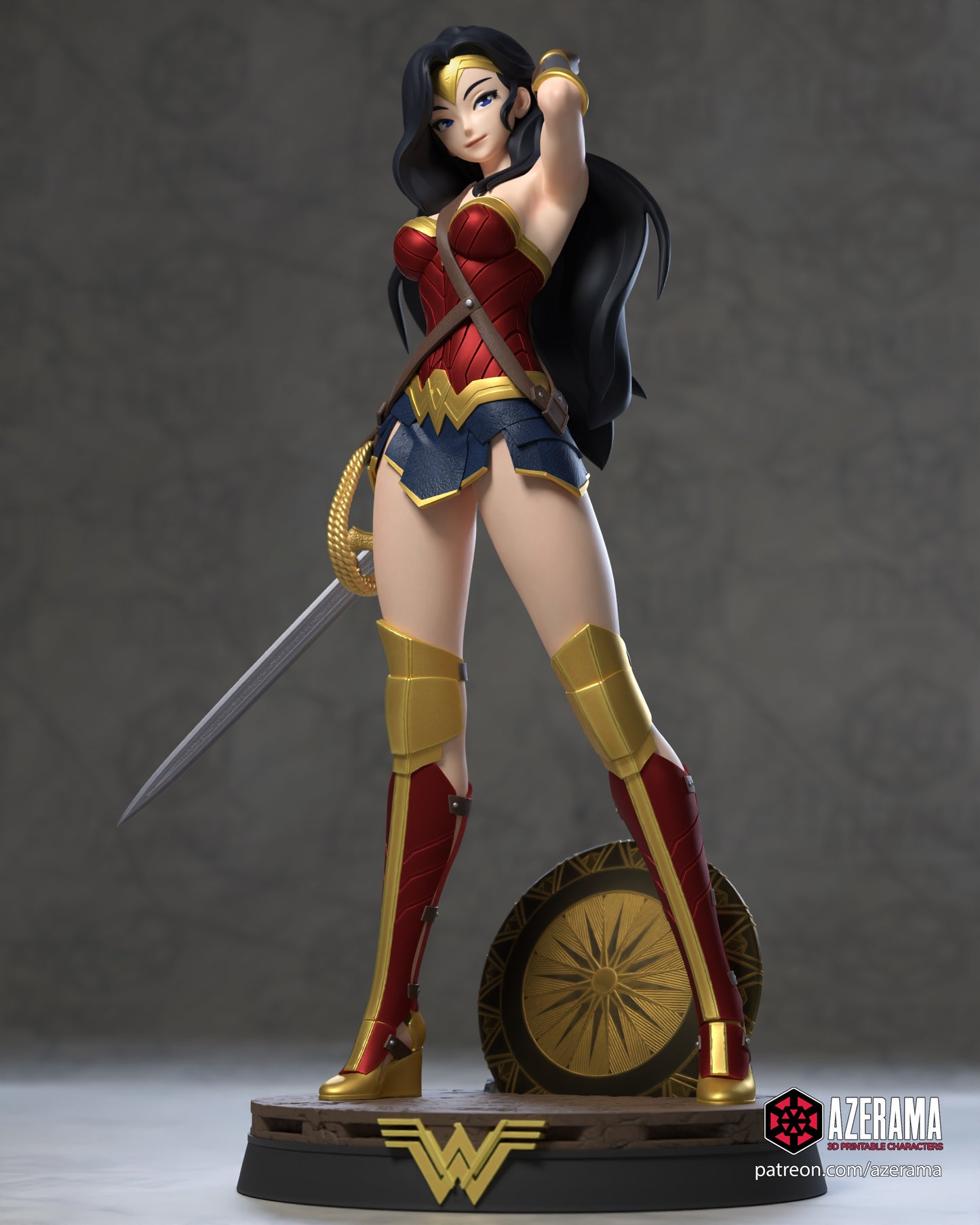 Anime Wonder Woman - Unassembled and Unpainted Garage Kit - Model Designed by Azerama
