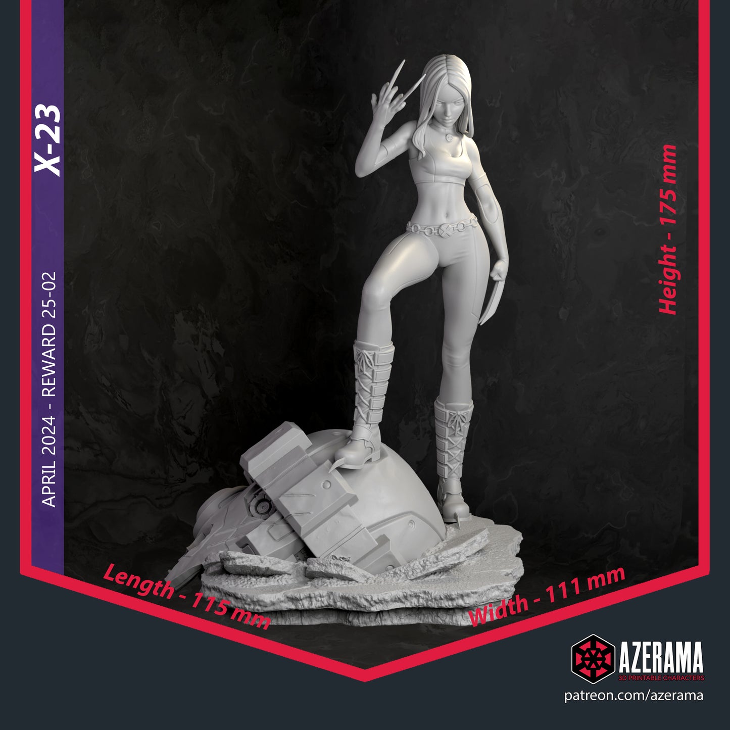 Anime X-23 - Unassembled and Unpainted Garage Kit - Model Designed by Azerama