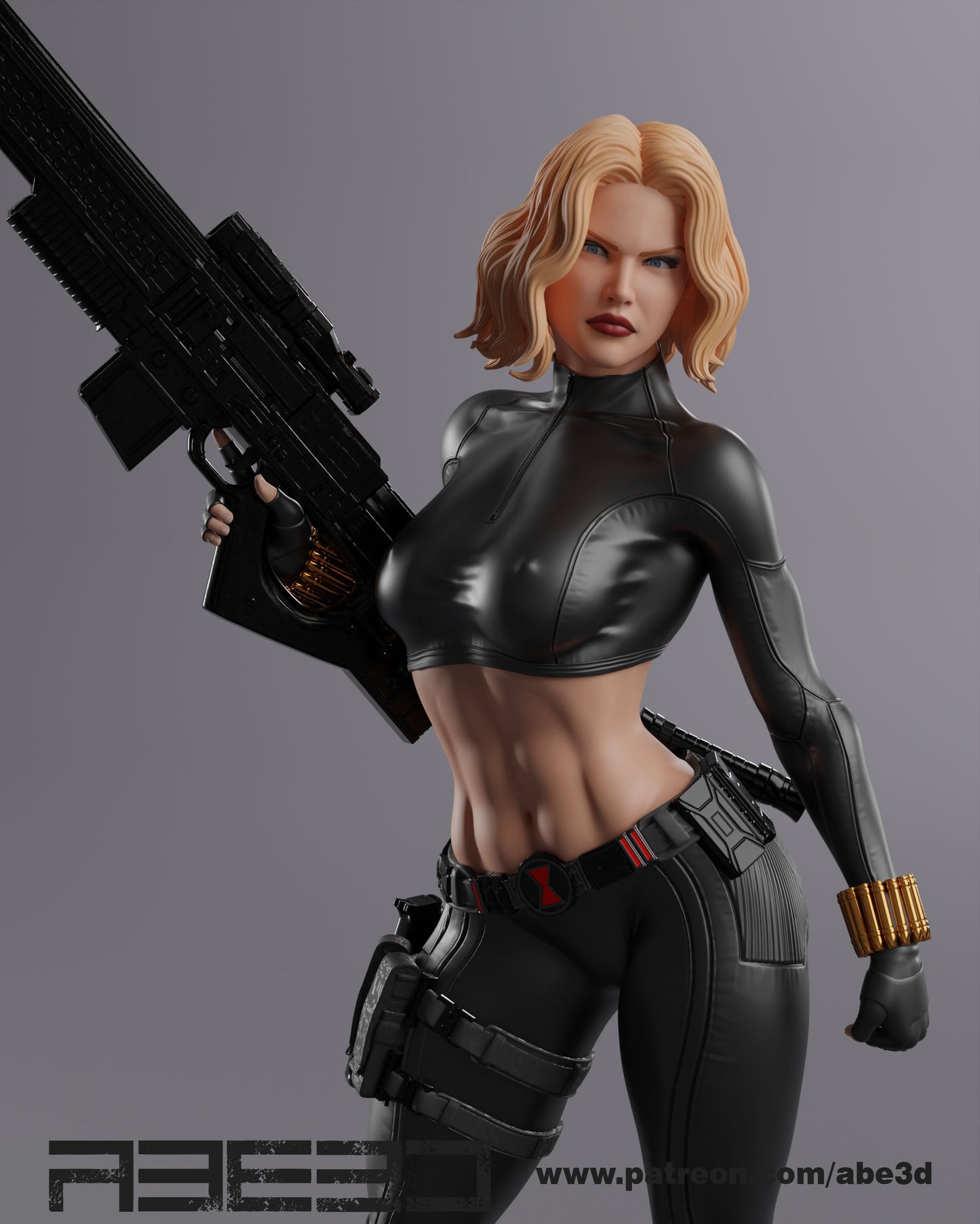 Black Widow - Unassembled and Unpainted Garage Kit - Model Designed by Abe3d (VARIANT PARTS INCLUDED