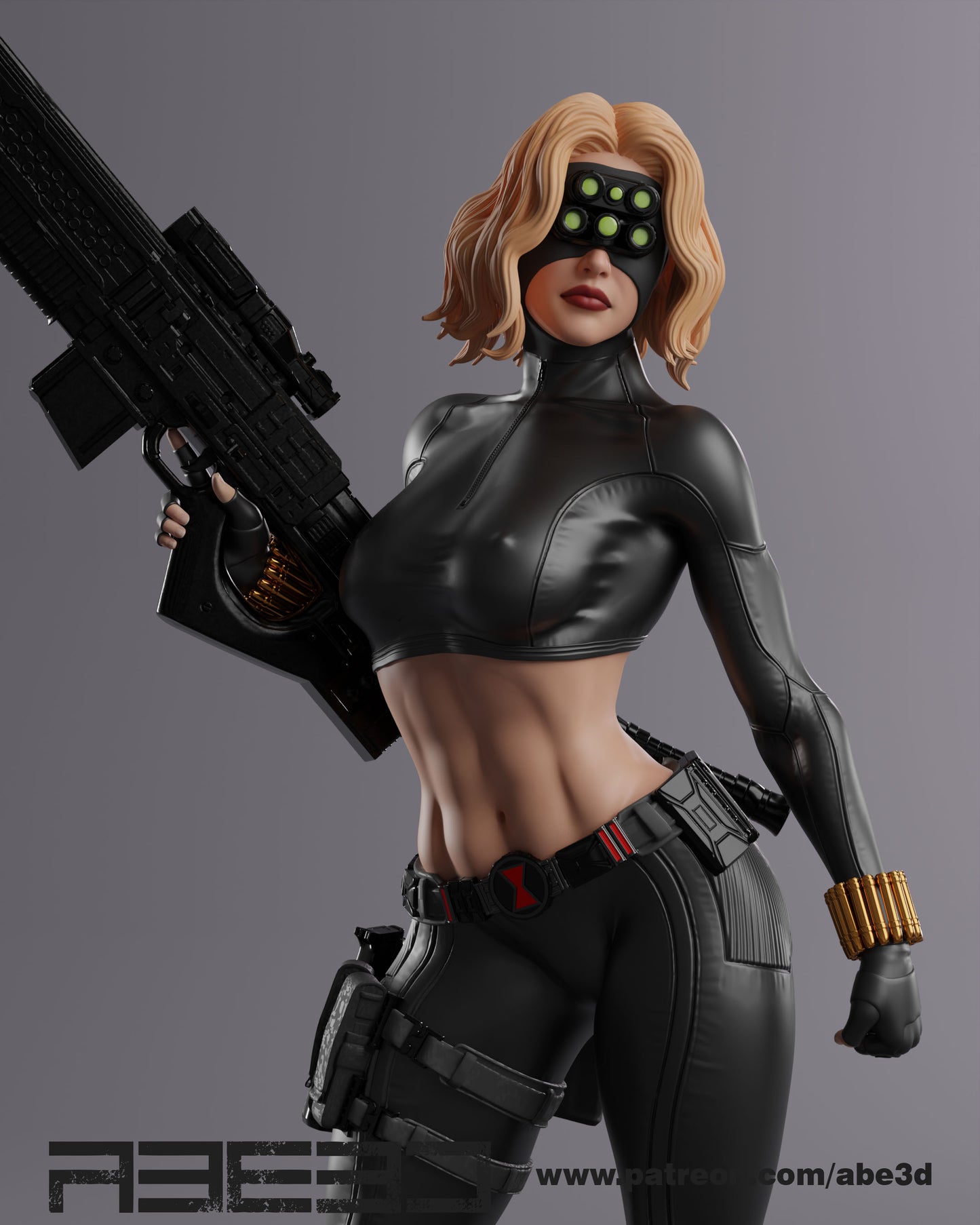 Black Widow - Unassembled and Unpainted Garage Kit - Model Designed by Abe3d (VARIANT PARTS INCLUDED