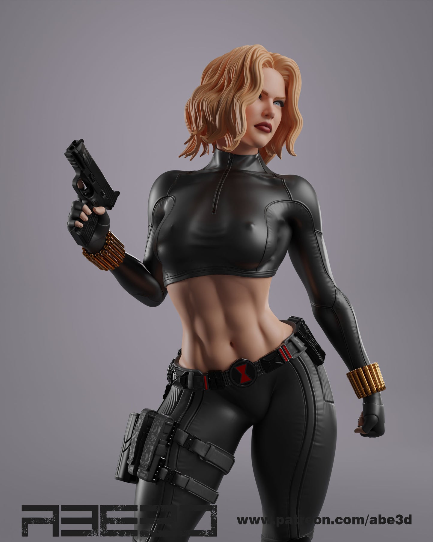 Black Widow - Unassembled and Unpainted Garage Kit - Model Designed by Abe3d (VARIANT PARTS INCLUDED