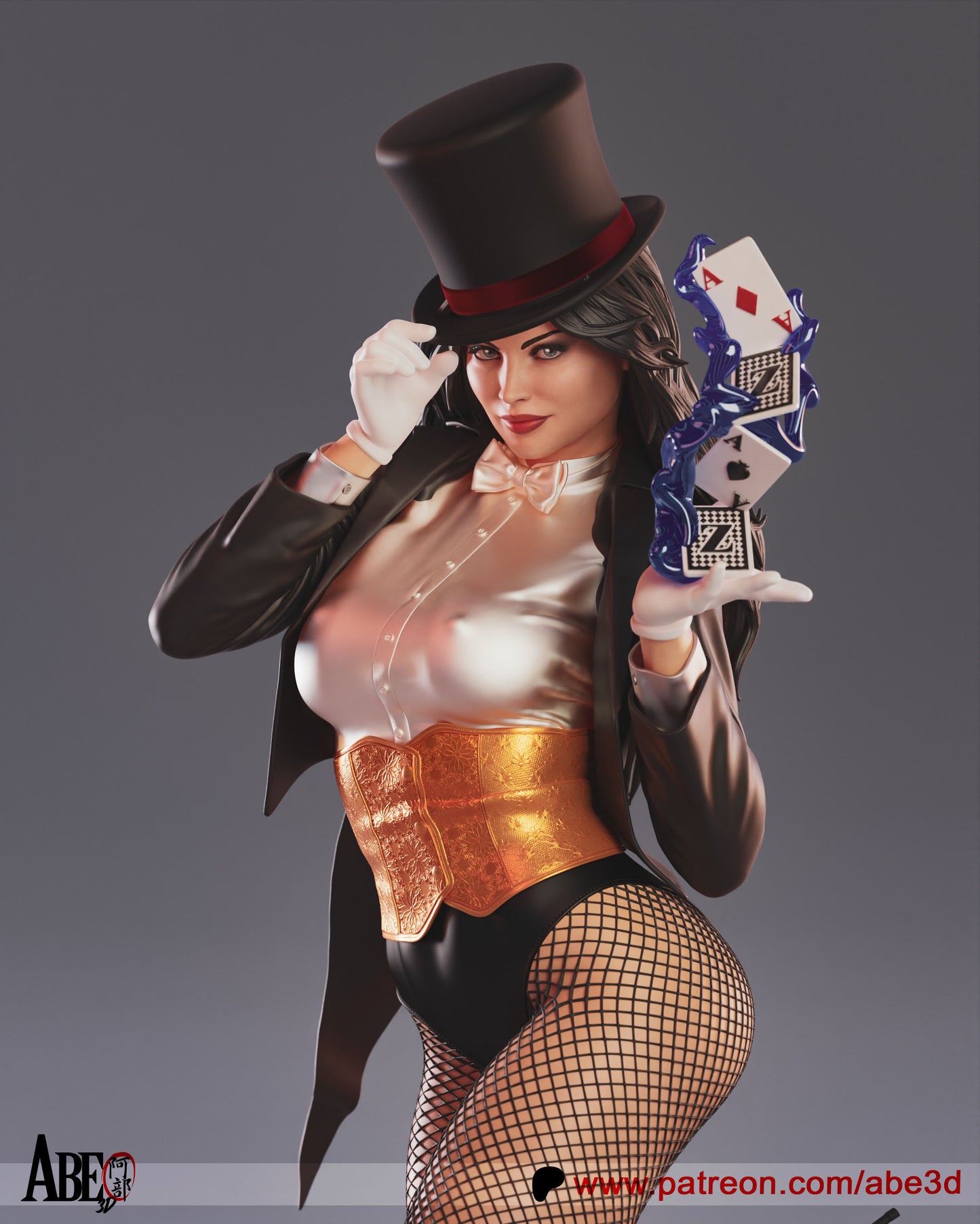 Zatanna - Unassembled and Unpainted Garage Kit - Model Designed by Abe3d (VARIANT PARTS INCLUDED
