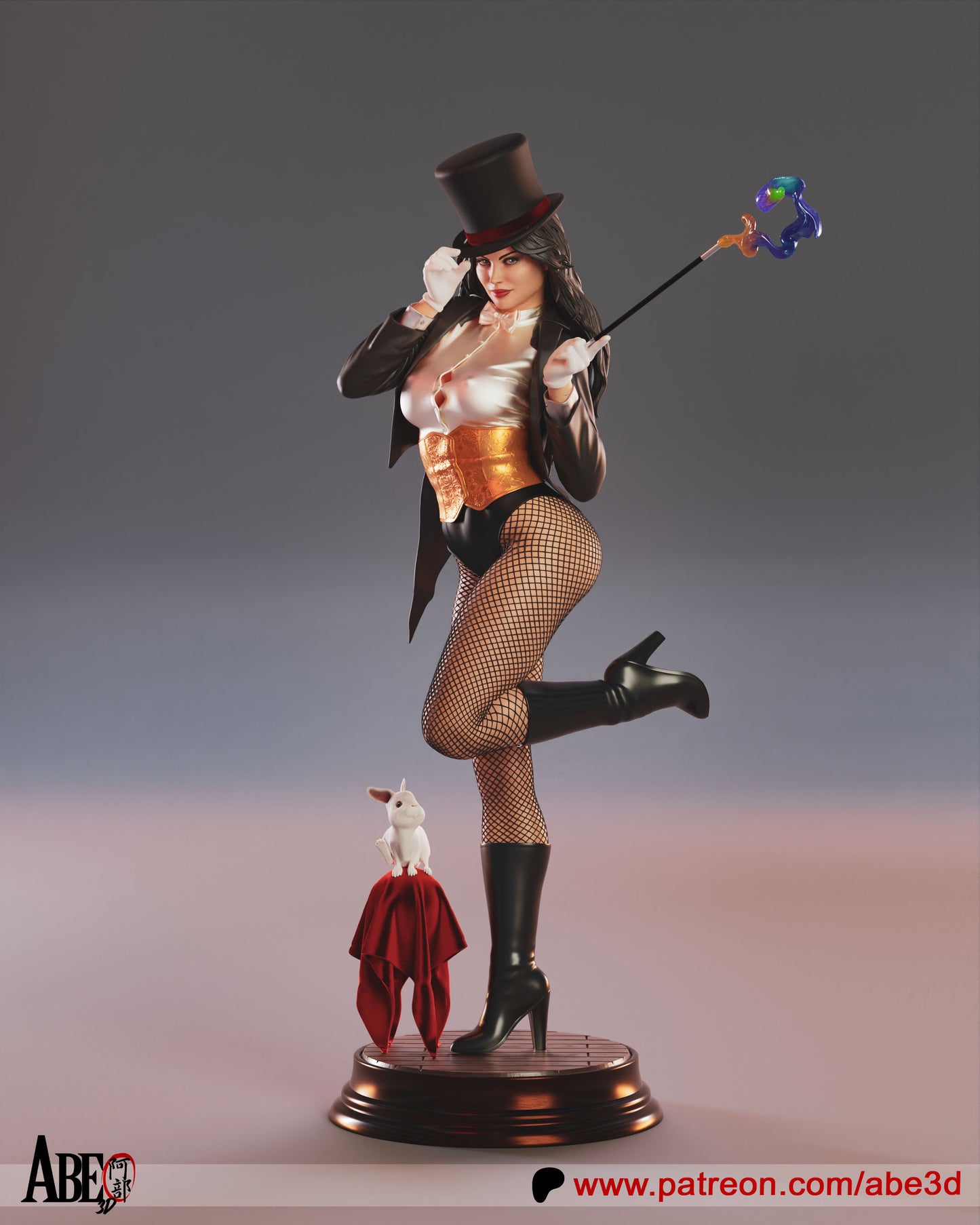 Zatanna - Unassembled and Unpainted Garage Kit - Model Designed by Abe3d (VARIANT PARTS INCLUDED