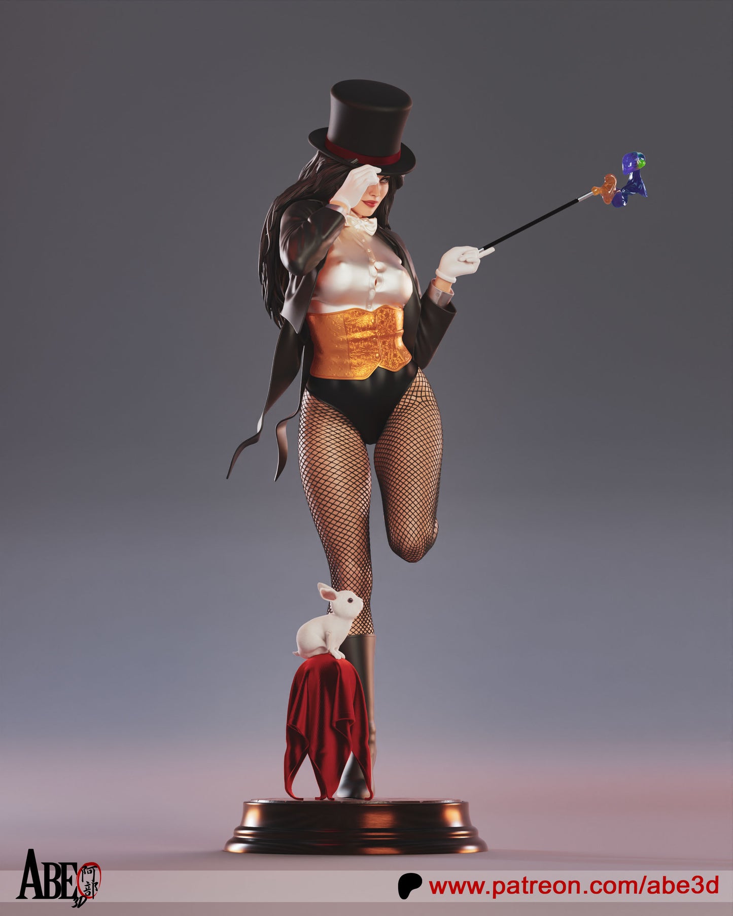 Zatanna - Unassembled and Unpainted Garage Kit - Model Designed by Abe3d (VARIANT PARTS INCLUDED