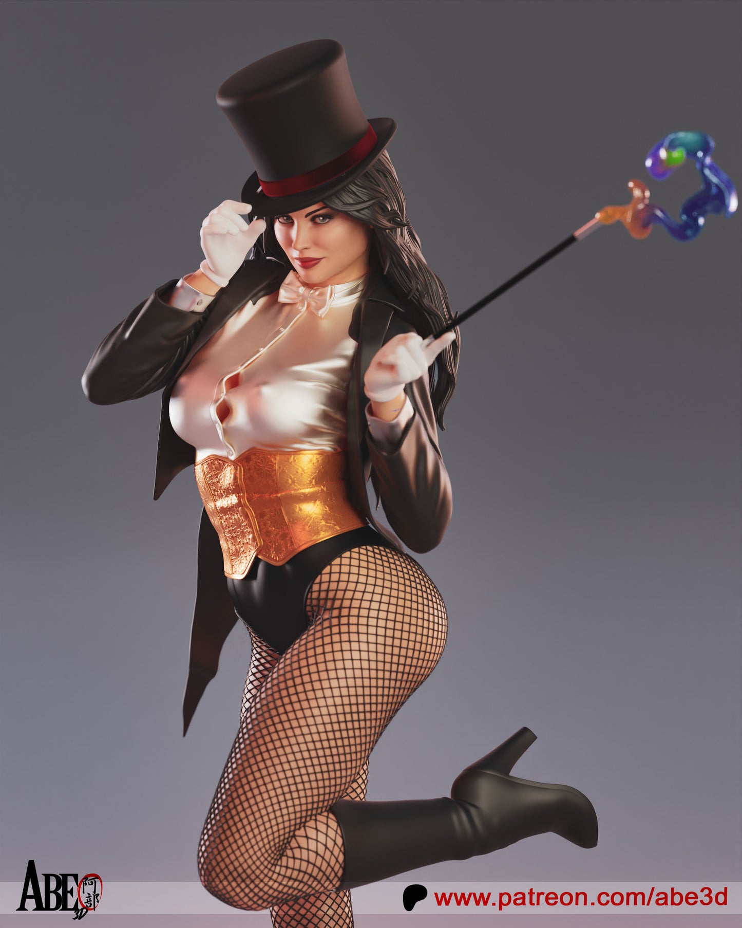 Zatanna - Unassembled and Unpainted Garage Kit - Model Designed by Abe3d (VARIANT PARTS INCLUDED