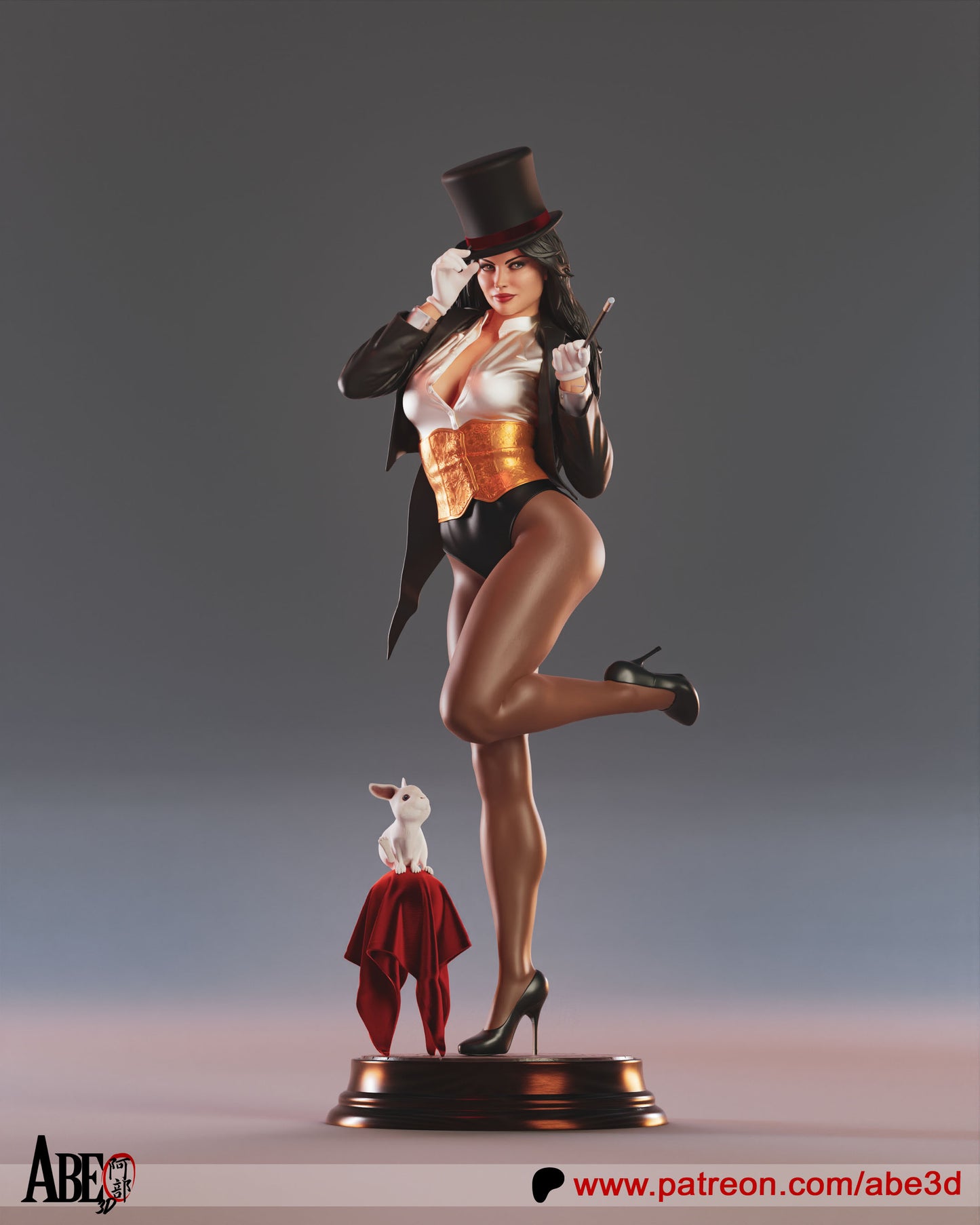 Zatanna - Unassembled and Unpainted Garage Kit - Model Designed by Abe3d (VARIANT PARTS INCLUDED