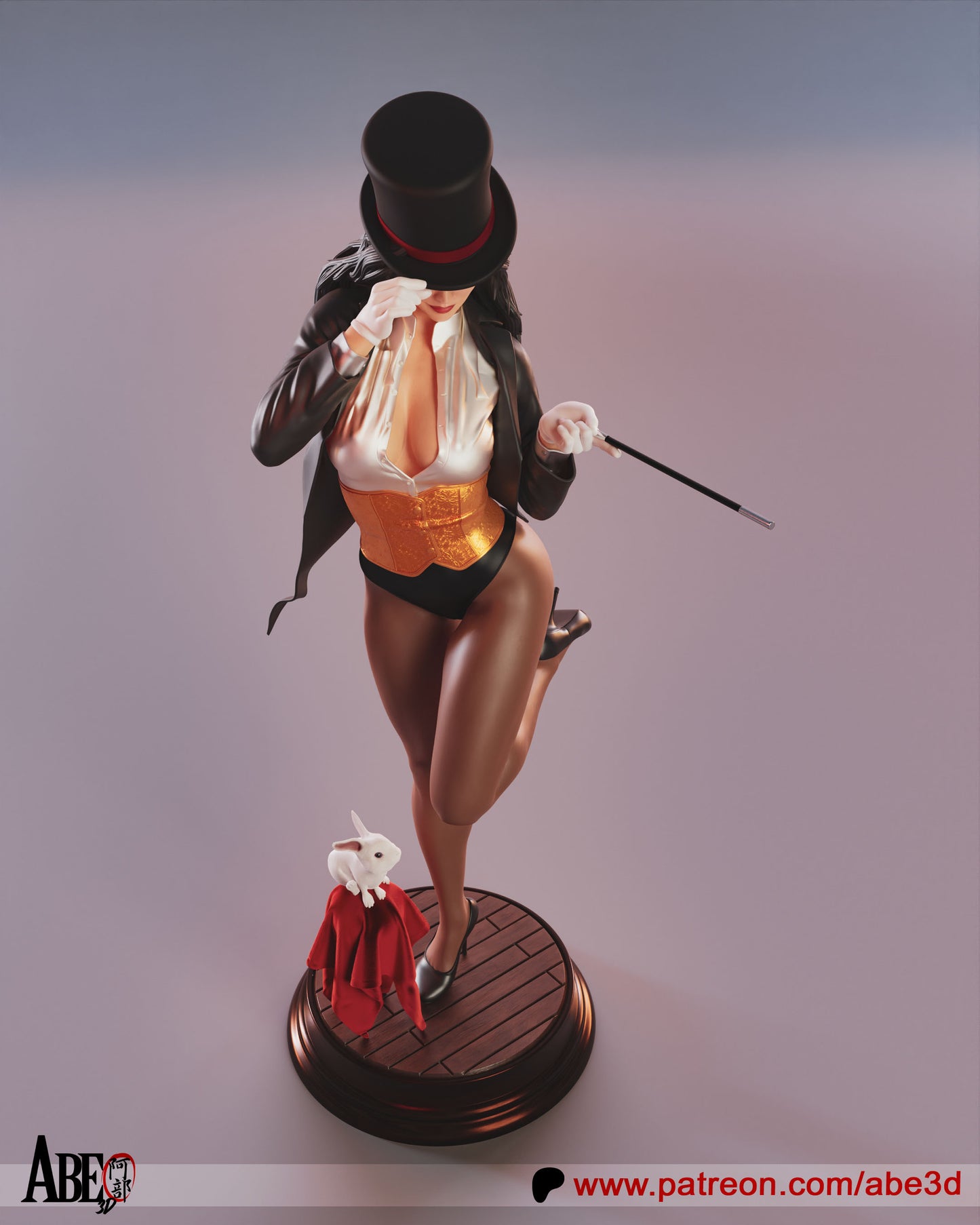 Zatanna - Unassembled and Unpainted Garage Kit - Model Designed by Abe3d (VARIANT PARTS INCLUDED