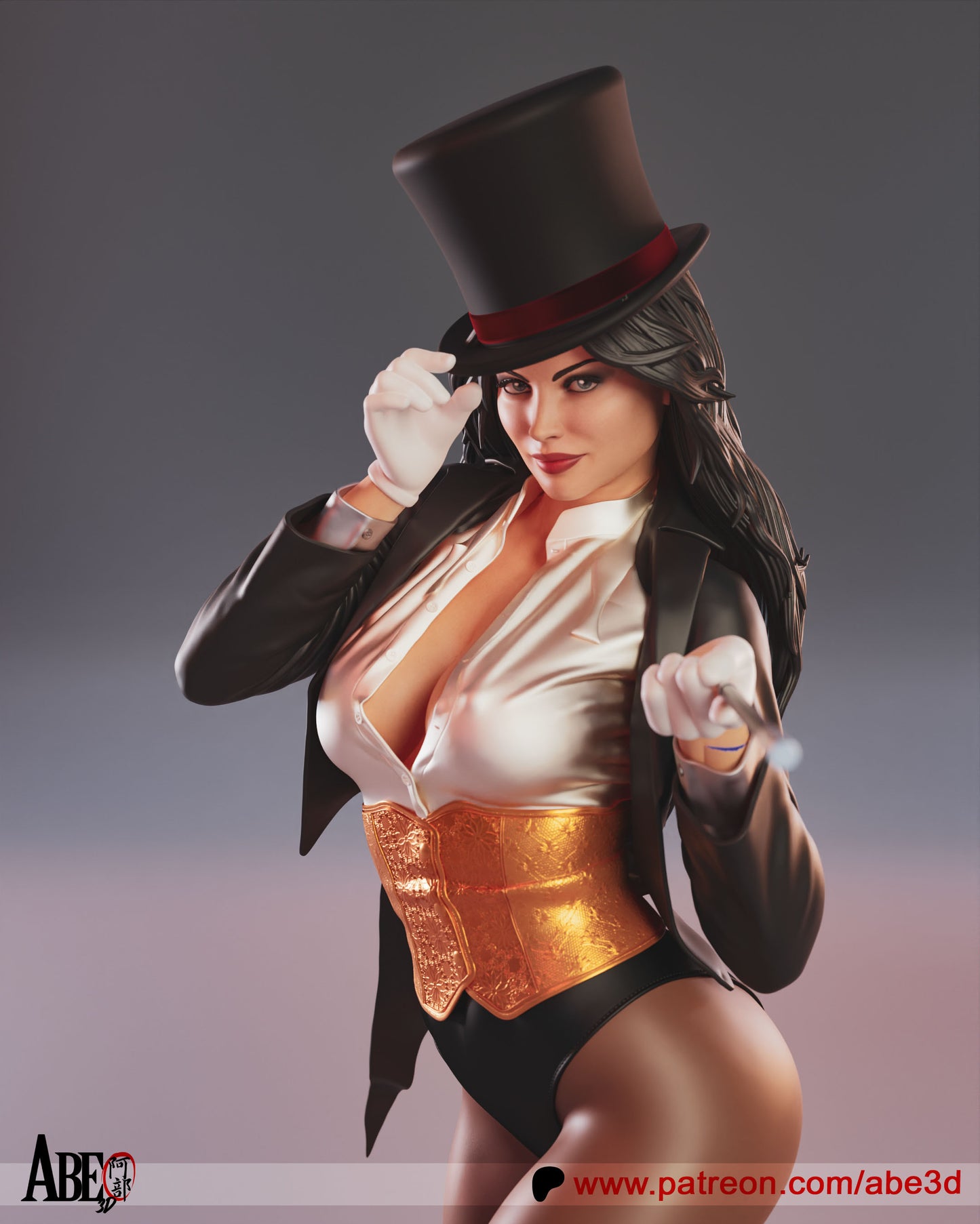 Zatanna - Unassembled and Unpainted Garage Kit - Model Designed by Abe3d (VARIANT PARTS INCLUDED