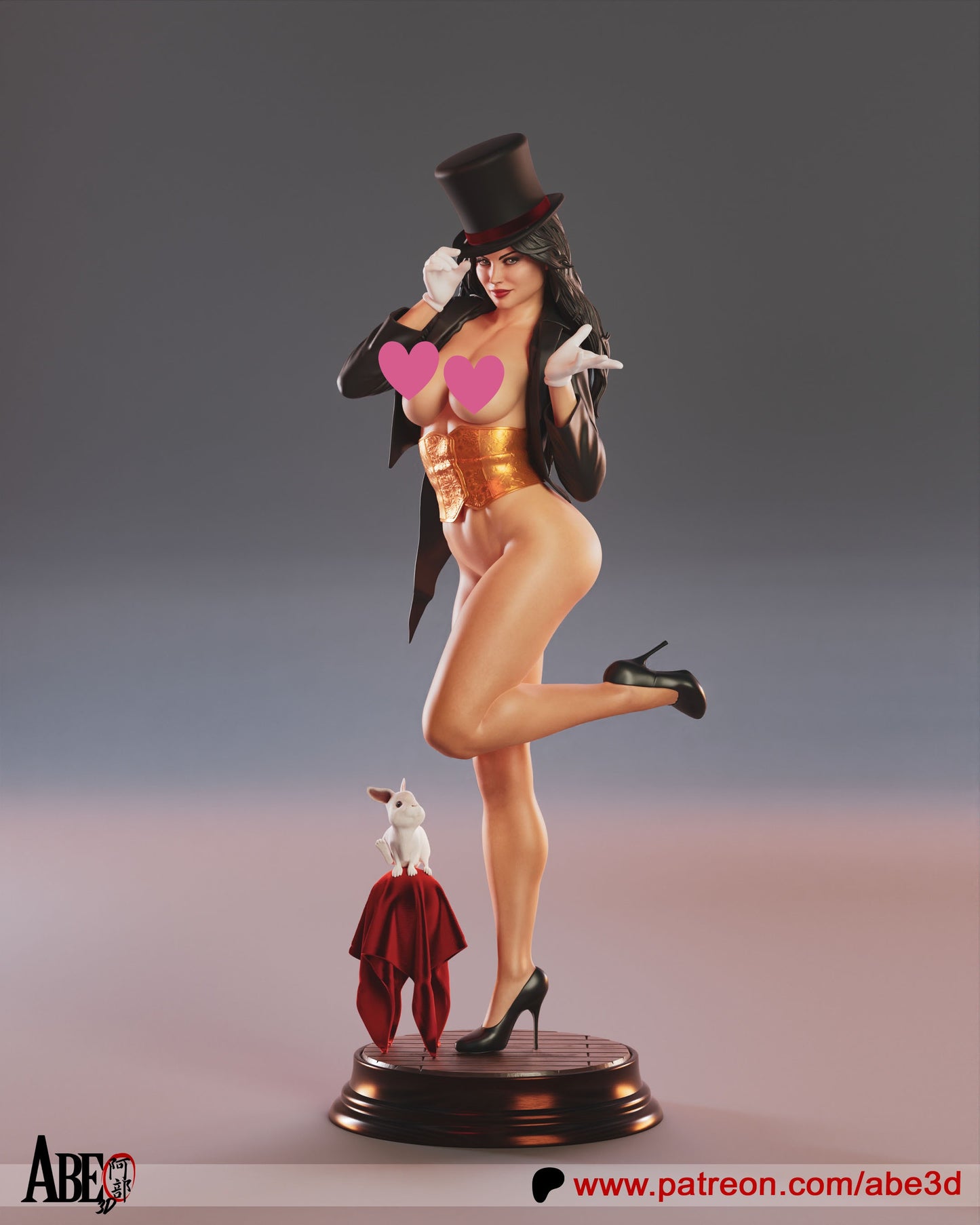 Zatanna NSFW - Unassembled and Unpainted Garage Kit - Model Designed by Abe3d