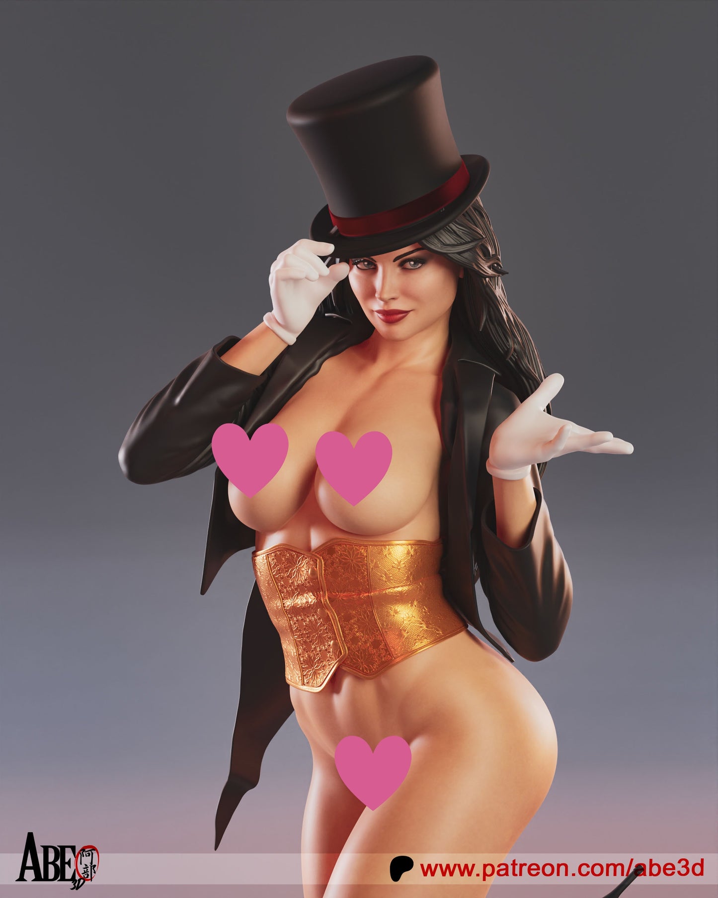 Zatanna NSFW - Unassembled and Unpainted Garage Kit - Model Designed by Abe3d