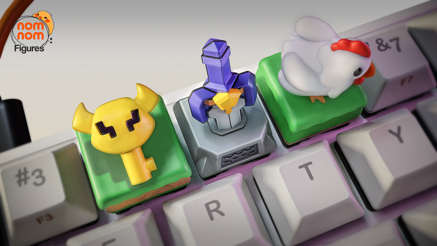 Link To The Past KeyCaps - UNPAINTED - Model Designed by NomNom Figures