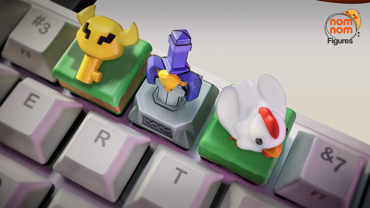 Link To The Past KeyCaps - UNPAINTED - Model Designed by NomNom Figures