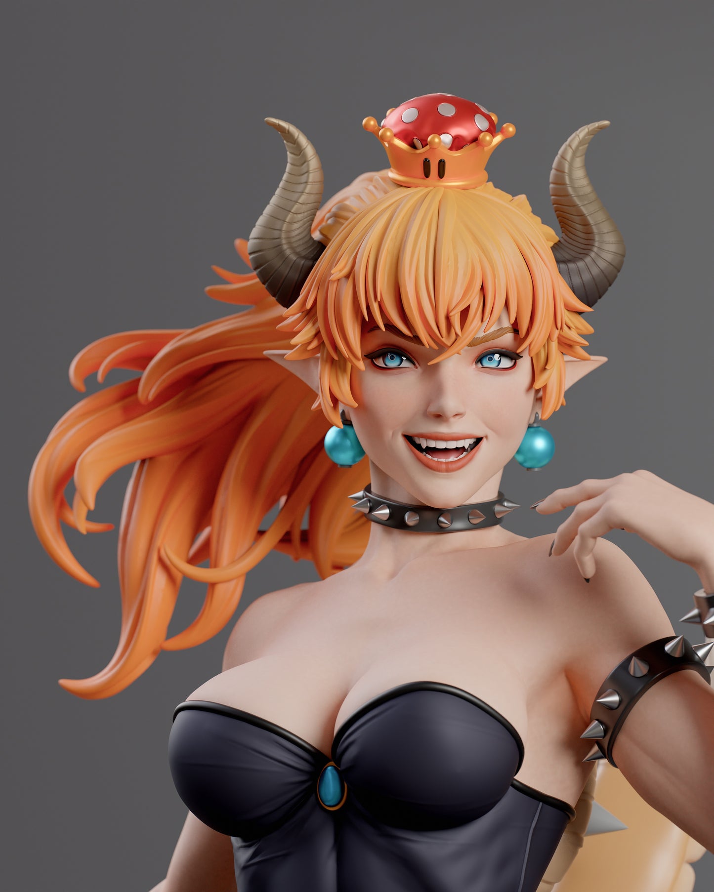 Bowsette - Unassembled and Unpainted Garage Kit - Model Designed by Abe3D/Davi