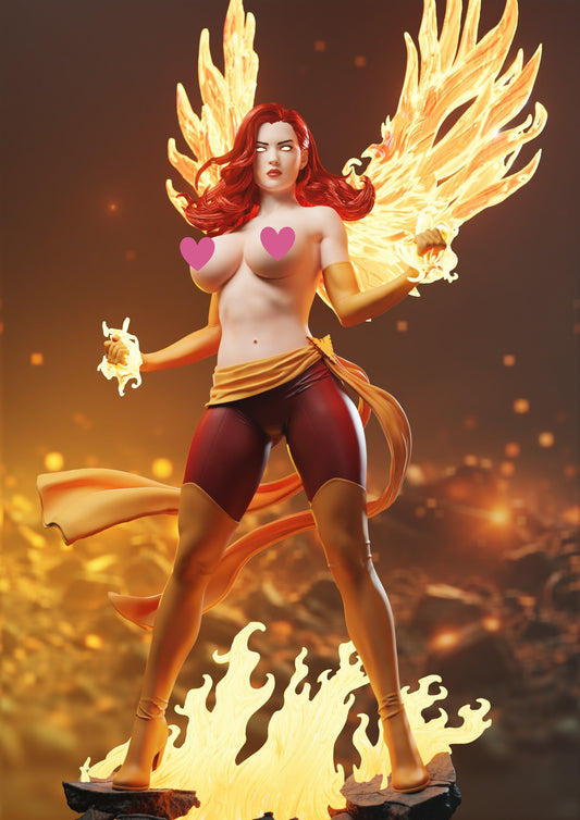 Dark Phoenix NSFW - Unassembled and Unpainted Garage Kit - Model Designed by Abe3D/Marcio