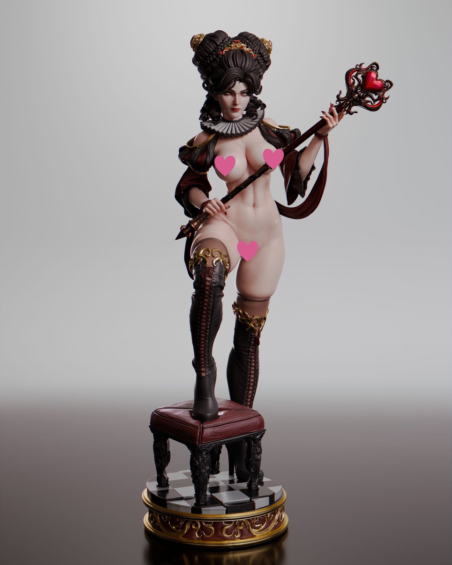 Queen of Hearts NSFW - Unassembled and Unpainted Garage Kit - Model Designed by Abe3D/Davi