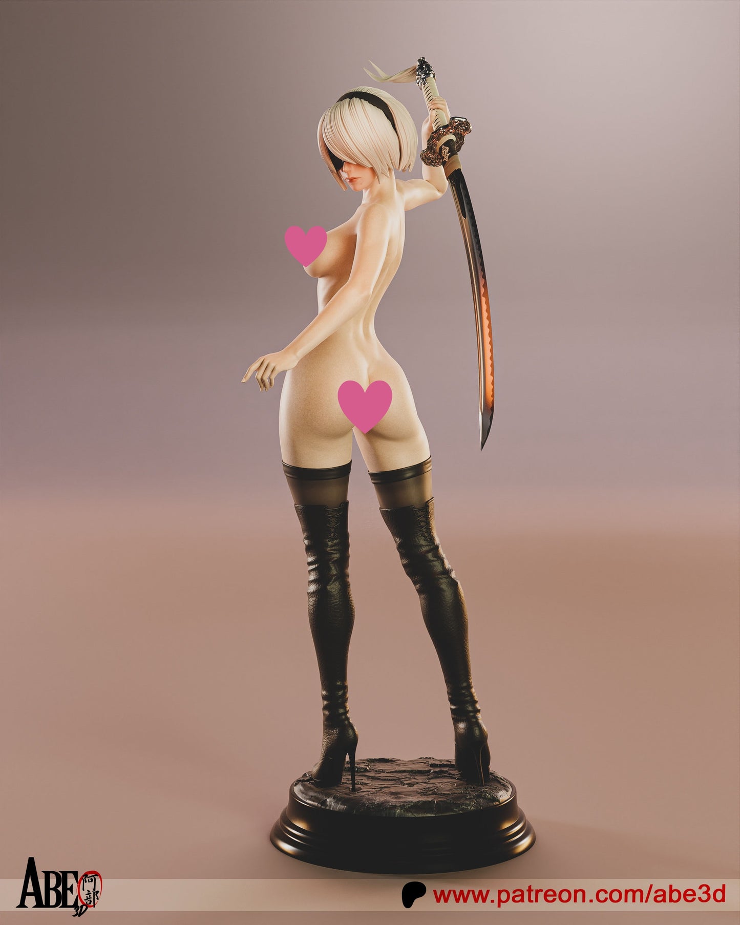 2B NSFW - Unassembled and Unpainted Garage Kit - Model Designed by Abe3D