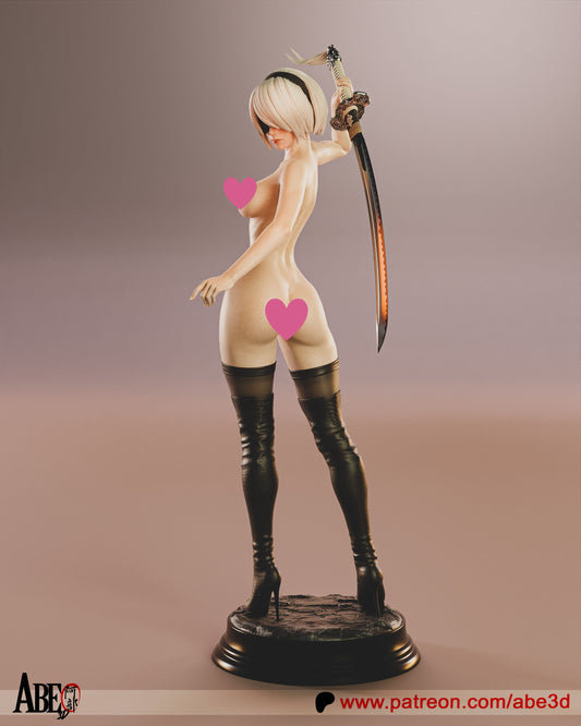 2B NSFW - Unassembled and Unpainted Garage Kit - Model Designed by Abe3D