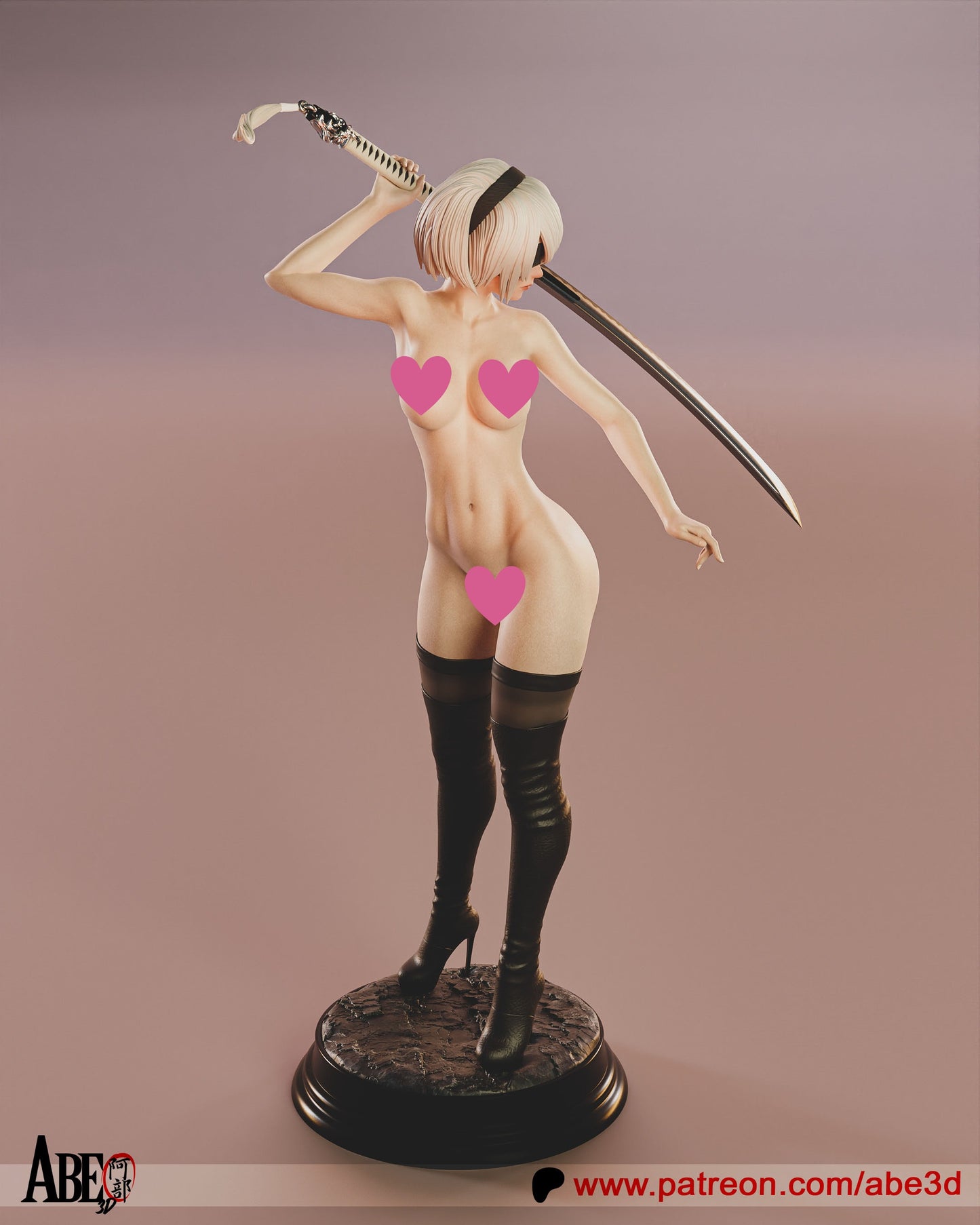 2B NSFW - Unassembled and Unpainted Garage Kit - Model Designed by Abe3D