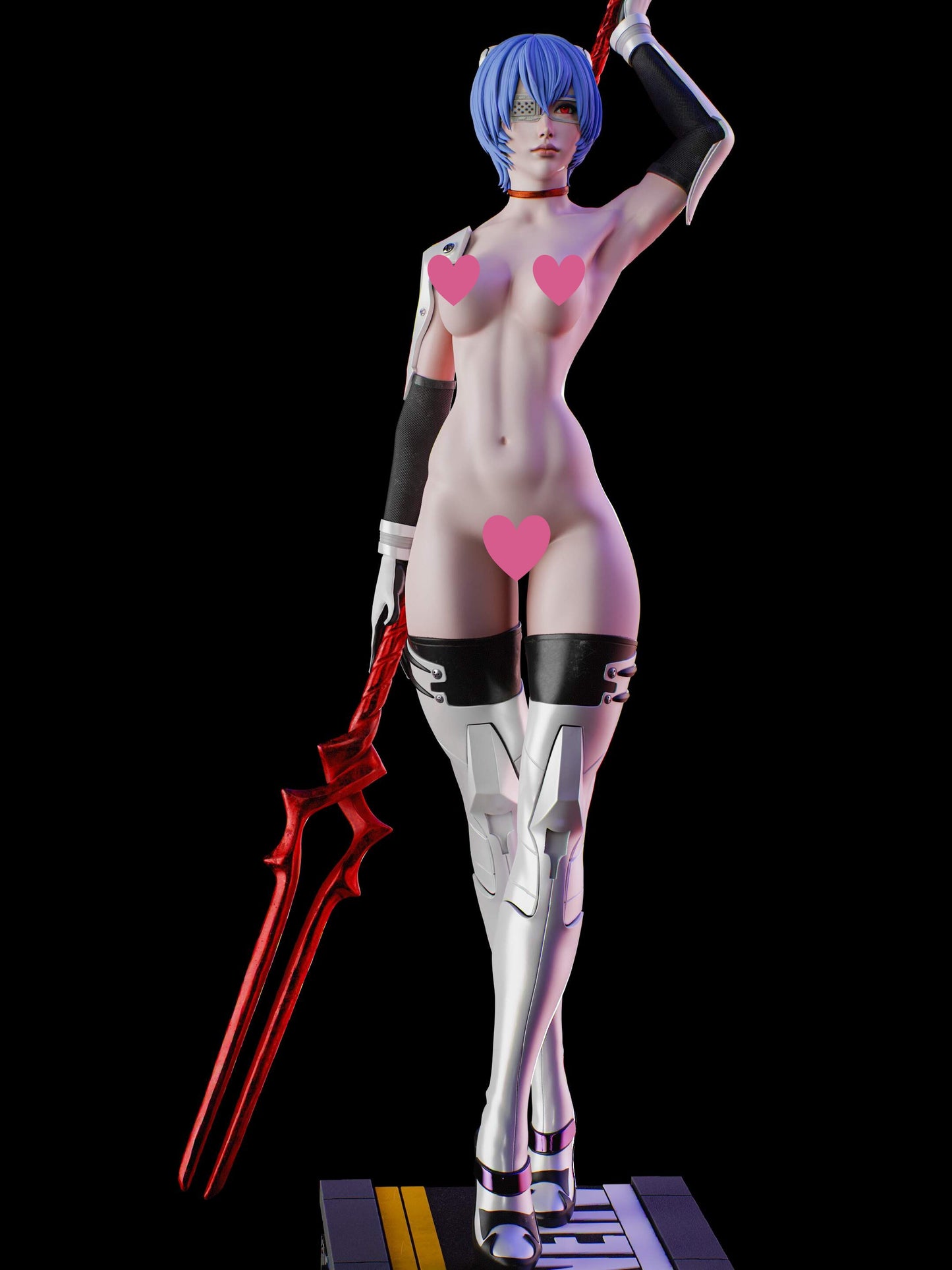 Rei NSFW (HEAD VARIANT INCLUDED) - Unassembled and Unpainted Garage Kit - Model Designed by Abe3D/Dangelo