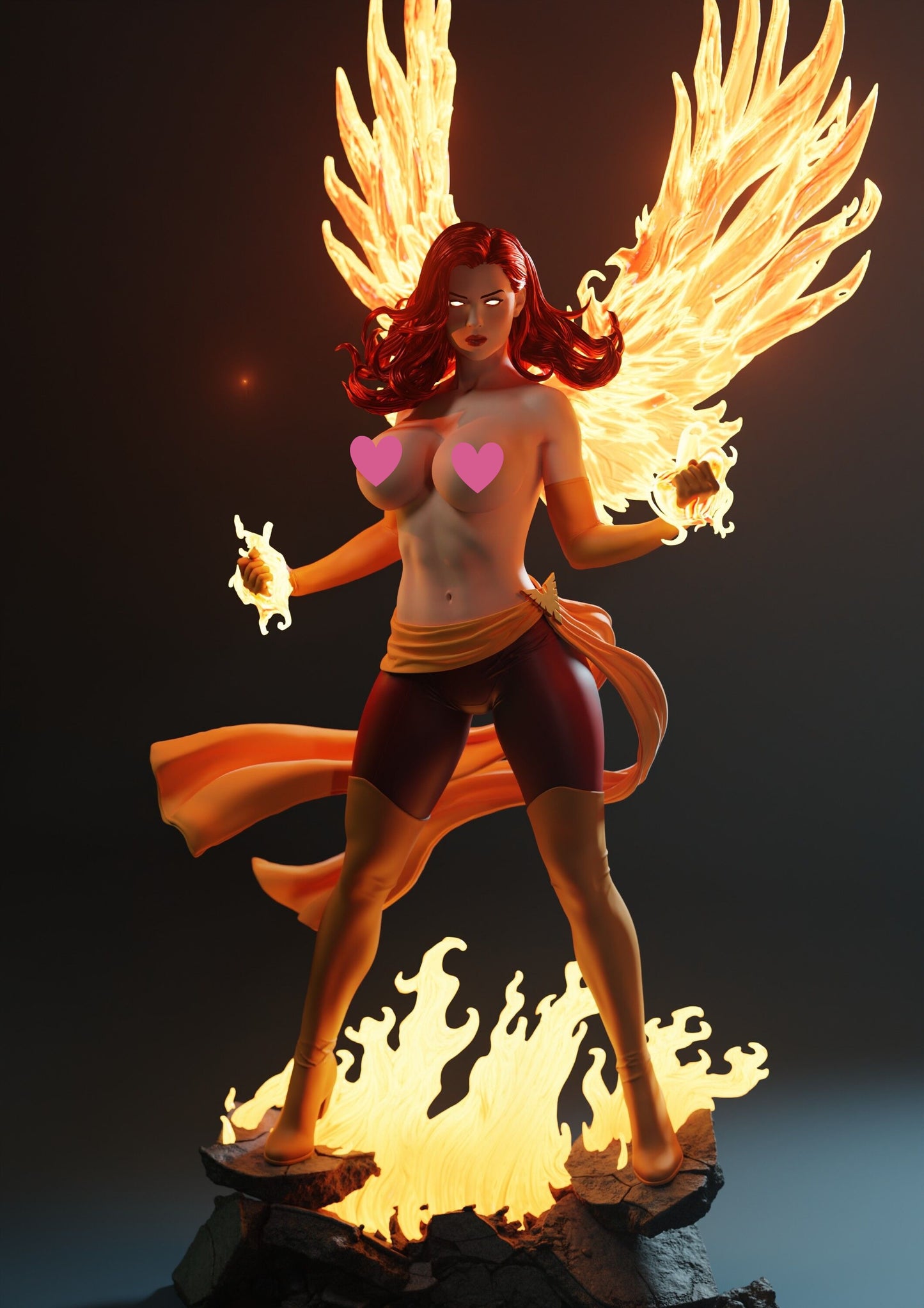 Dark Phoenix NSFW - Unassembled and Unpainted Garage Kit - Model Designed by Abe3D/Marcio