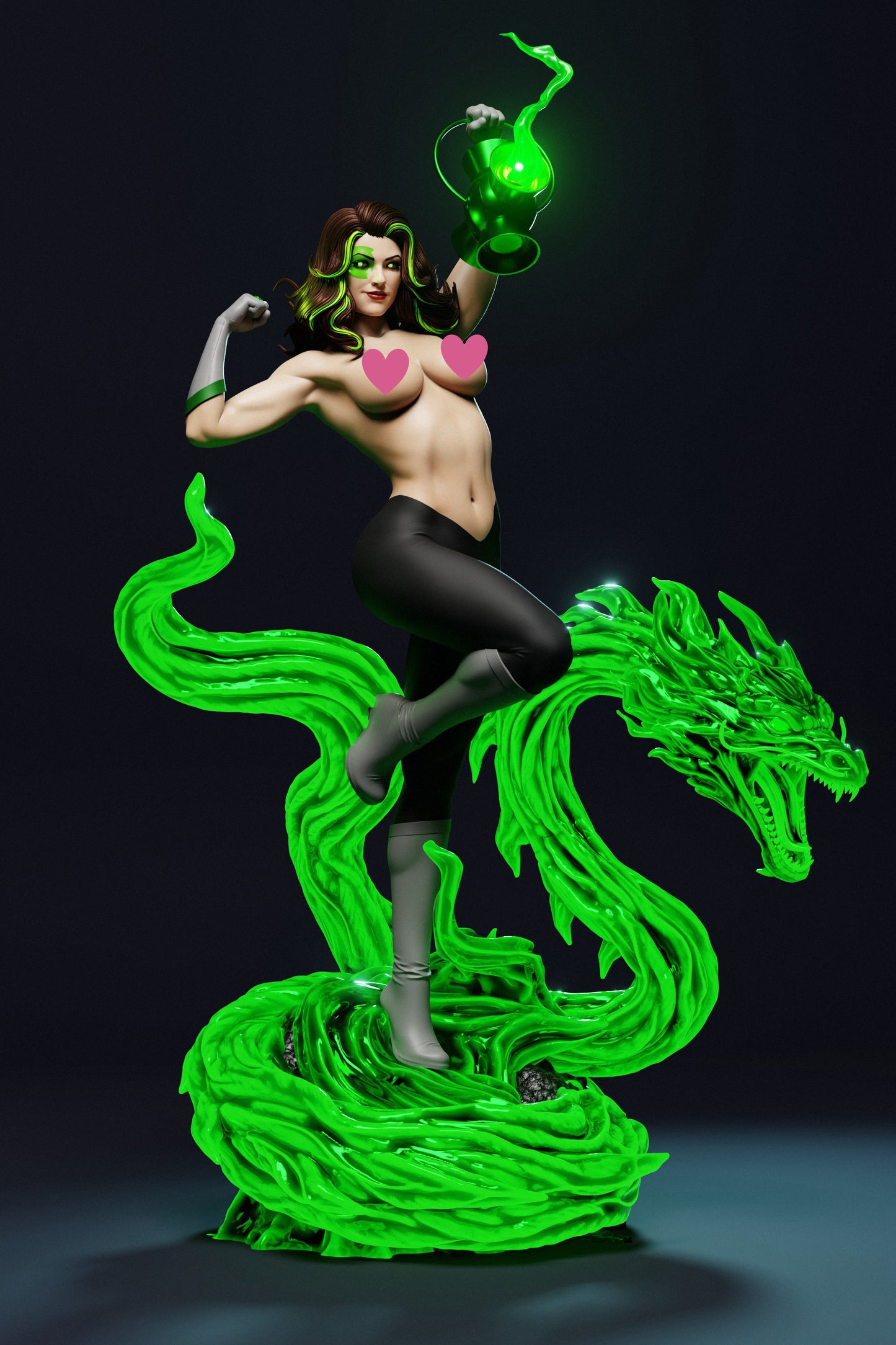 Jessica Cruz Green Lantern NSFW - Unassembled and Unpainted Garage Kit - Model Designed by Abe3D/Marcio