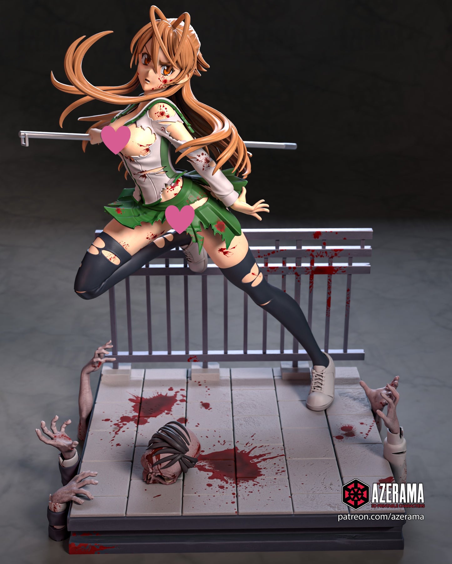 Saeko x Rei NSFW - Unassembled and Unpainted Garage Kit - Model Designed by Azerama